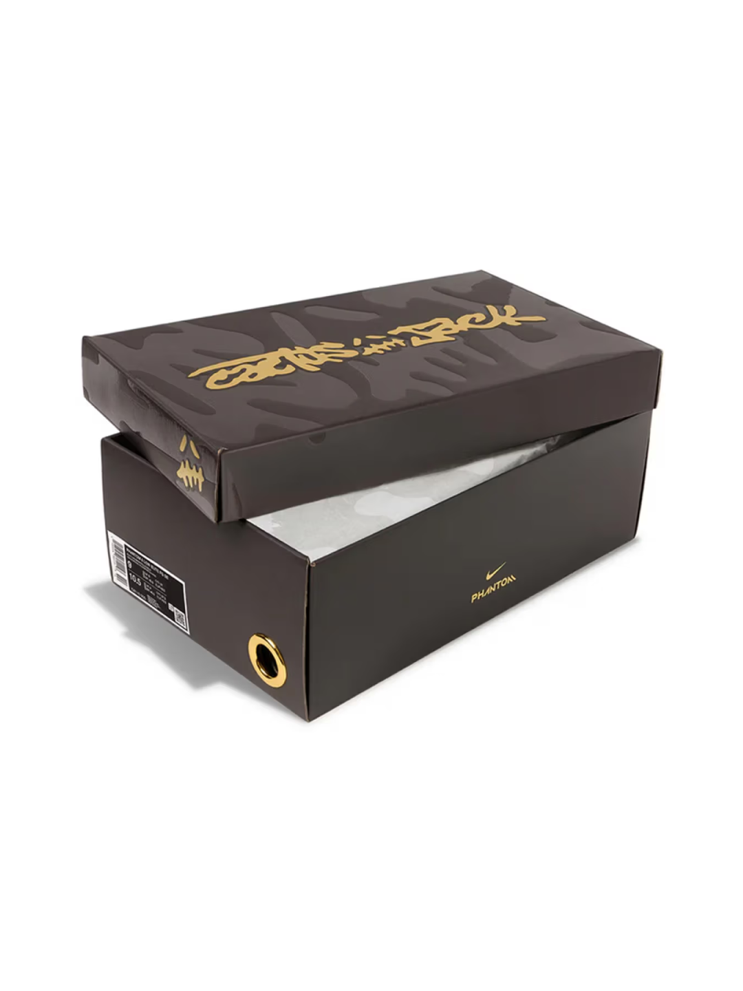 Nike x Travis Scott Cactus Jack Phantom 6 Low Indoor Earth and Metallic Gold, Nike x Travis Scott Cactus Jack Phantom 6 Low Elite FG SE Earth and Metallic Gold 착용 스타일 - 4