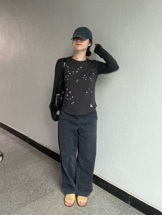 Riomeu Stellance Long Sleeve Charcoal 착용 스타일 - 3