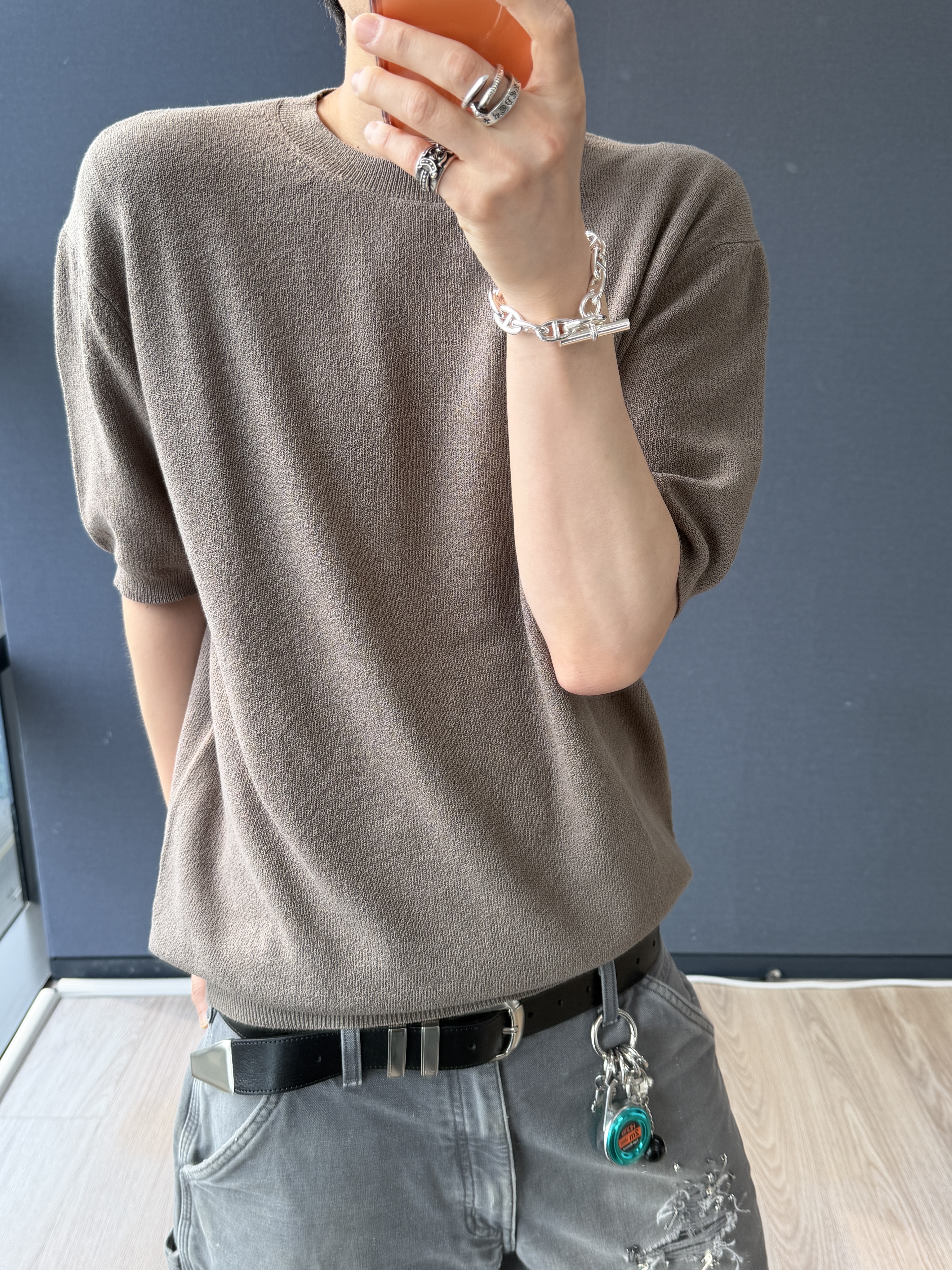 On Running x Post Archive Faction (Paf) Cloudmonster Hyper Black, Hermes Large Chaine D'Ancre Bracelet Sterling Silver 착용 스타일 - 3