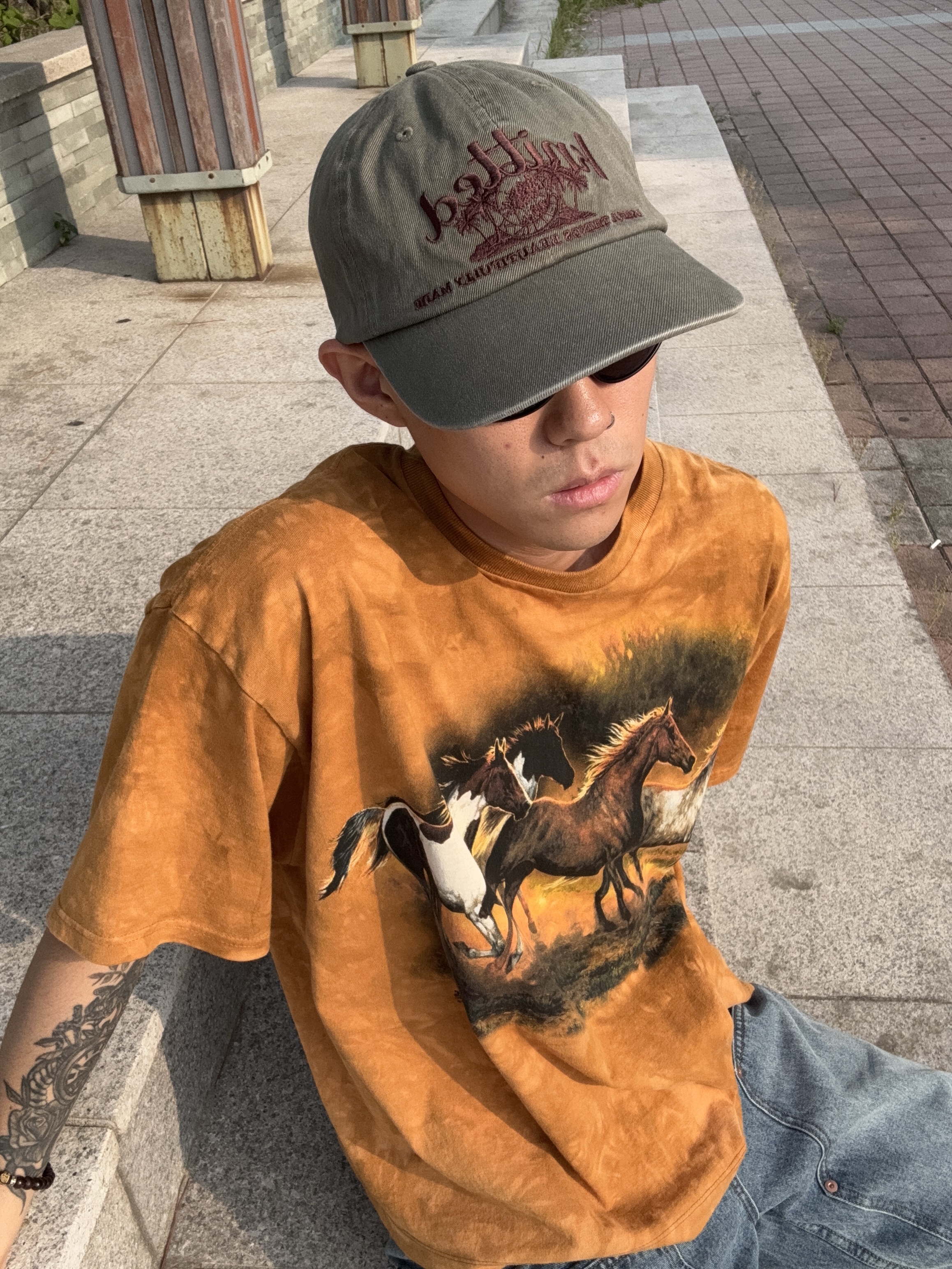 Knitted Palmtree Logo Ballcap Khaki, Oakley Eye Jacket Redux Matte Black Frame Prizm Grey Lenses High Bridge Fit 착용 스타일 - 2