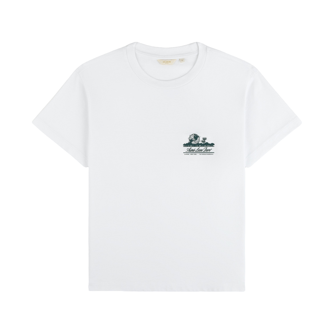 (W) 에메 레온 도르 크롭 알로에 블렌드 유니스피어 티셔츠 브라이트 화이트((W) Aime Leon Dore Cropped Aloe Blend Unisphere T-Shirt Bright White) - 2