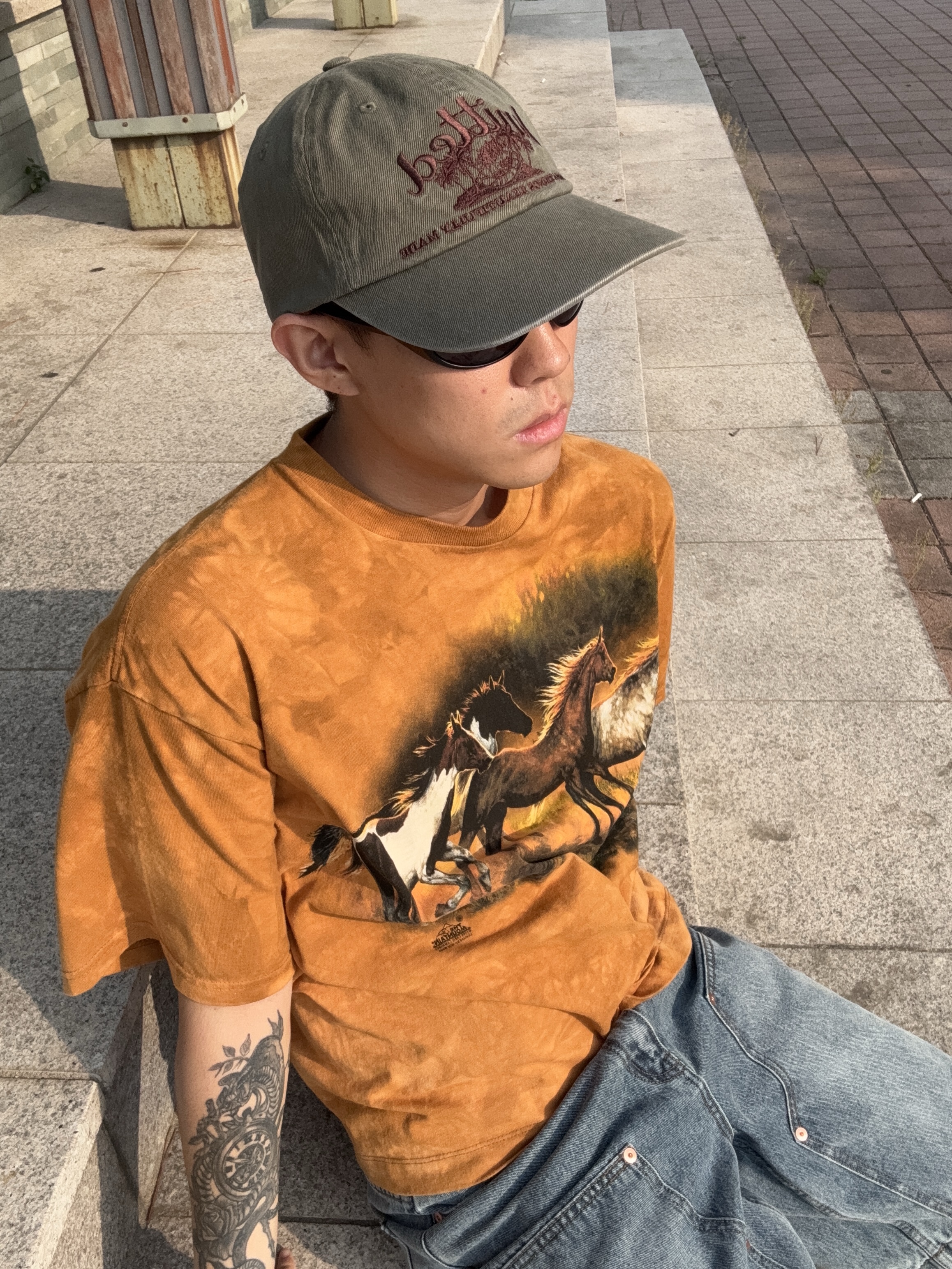 Knitted Palmtree Logo Ballcap Khaki, Oakley Eye Jacket Redux Matte Black Frame Prizm Grey Lenses High Bridge Fit 착용 스타일 - 1