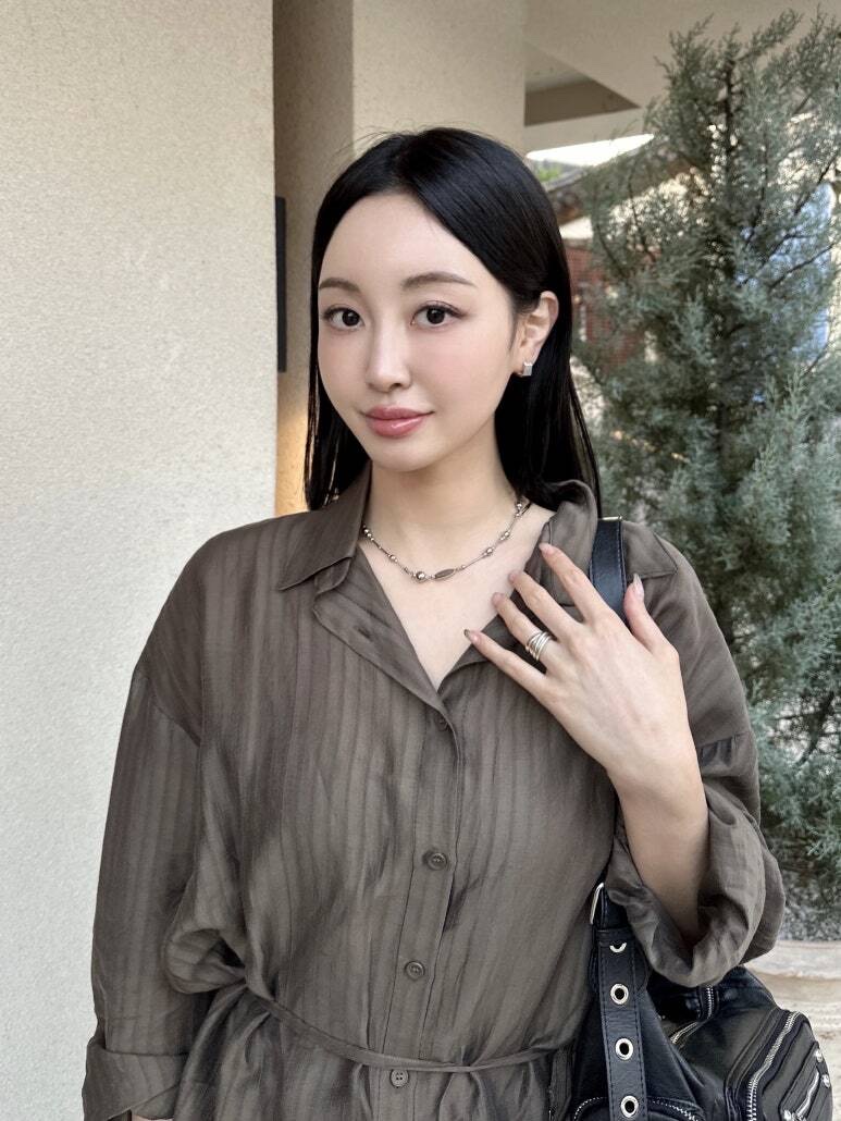 Riomeu Silver Melody Necklace 착용 스타일 - 3