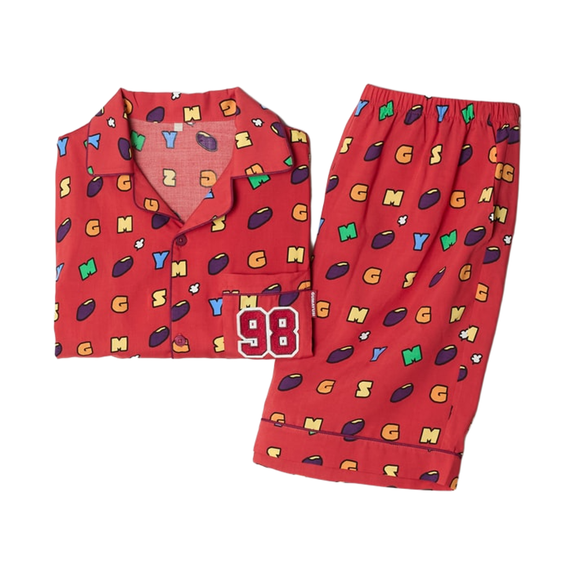 SPPPG37U15-20 Spao x Hanwha Life Esports Short Sleeve Pajamas Red