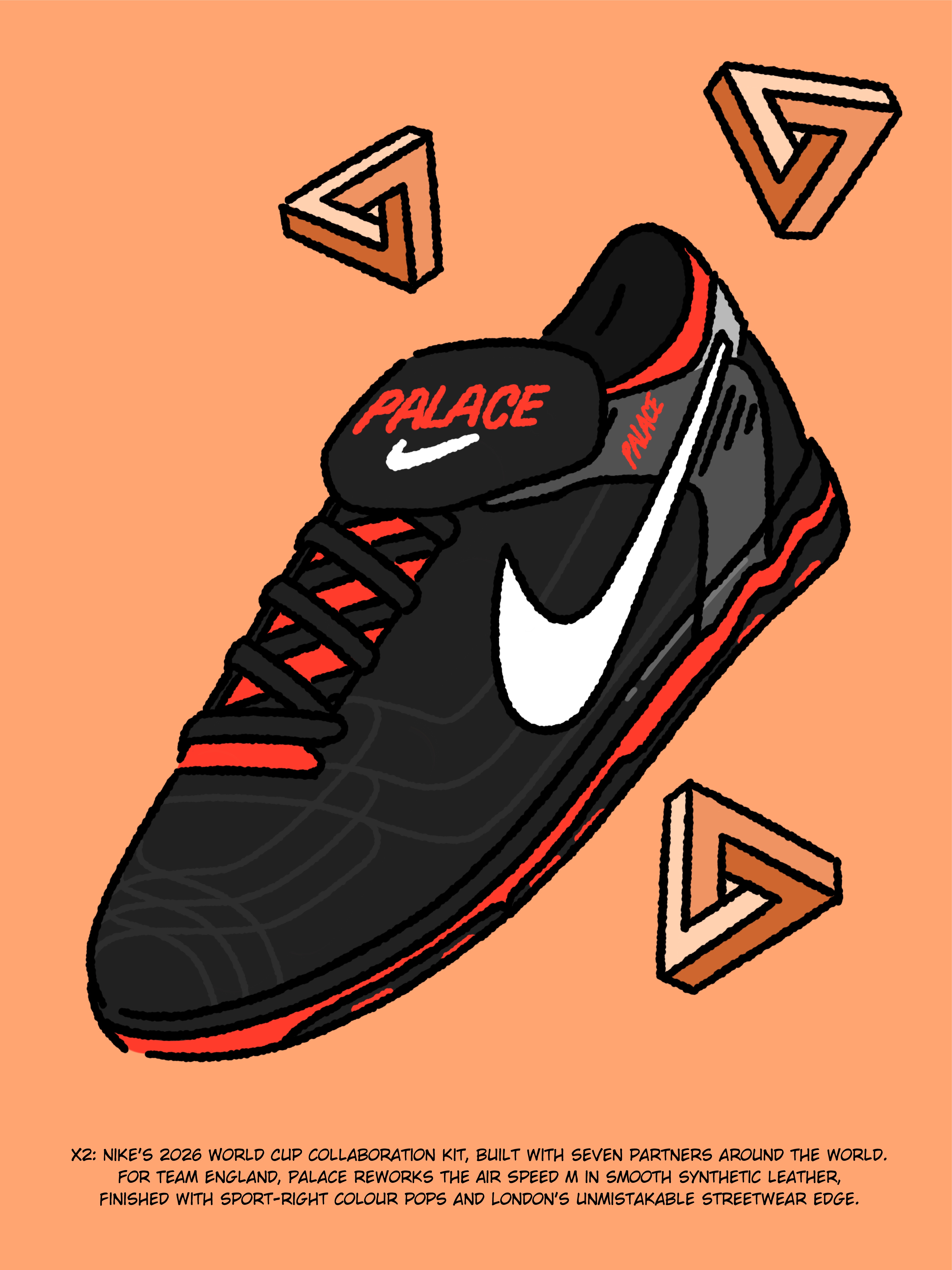 Nike x Palace Cryoshot Air Speed M Black and Crimson, Palace x Nike England Track Jacket Pewter Grey Cool Grey 착용 스타일 - 2