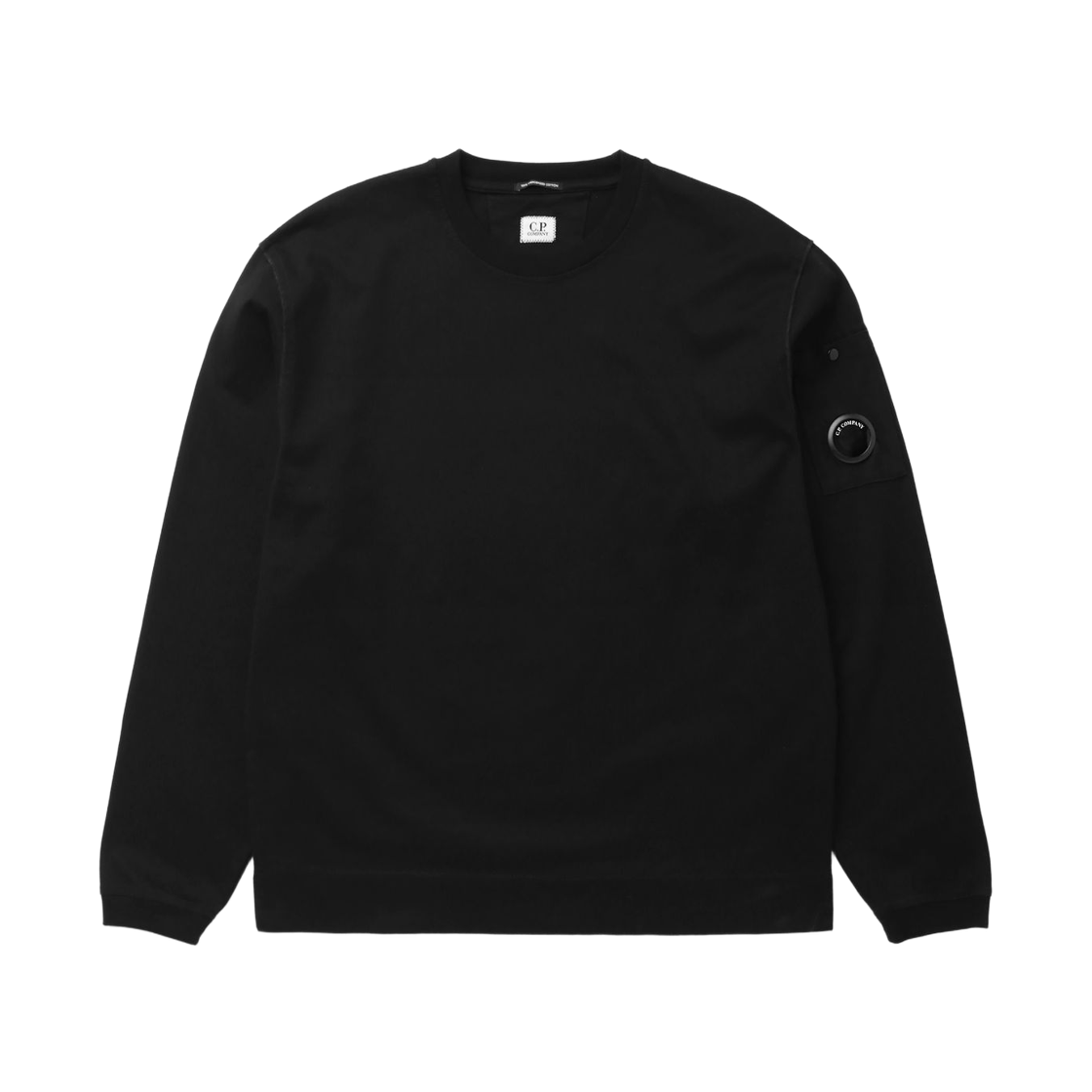 21CMTS100A110580W999 C.P. Company 30/1 Cotton Jersey Long Sleeve T-Shirt Black - 26FW