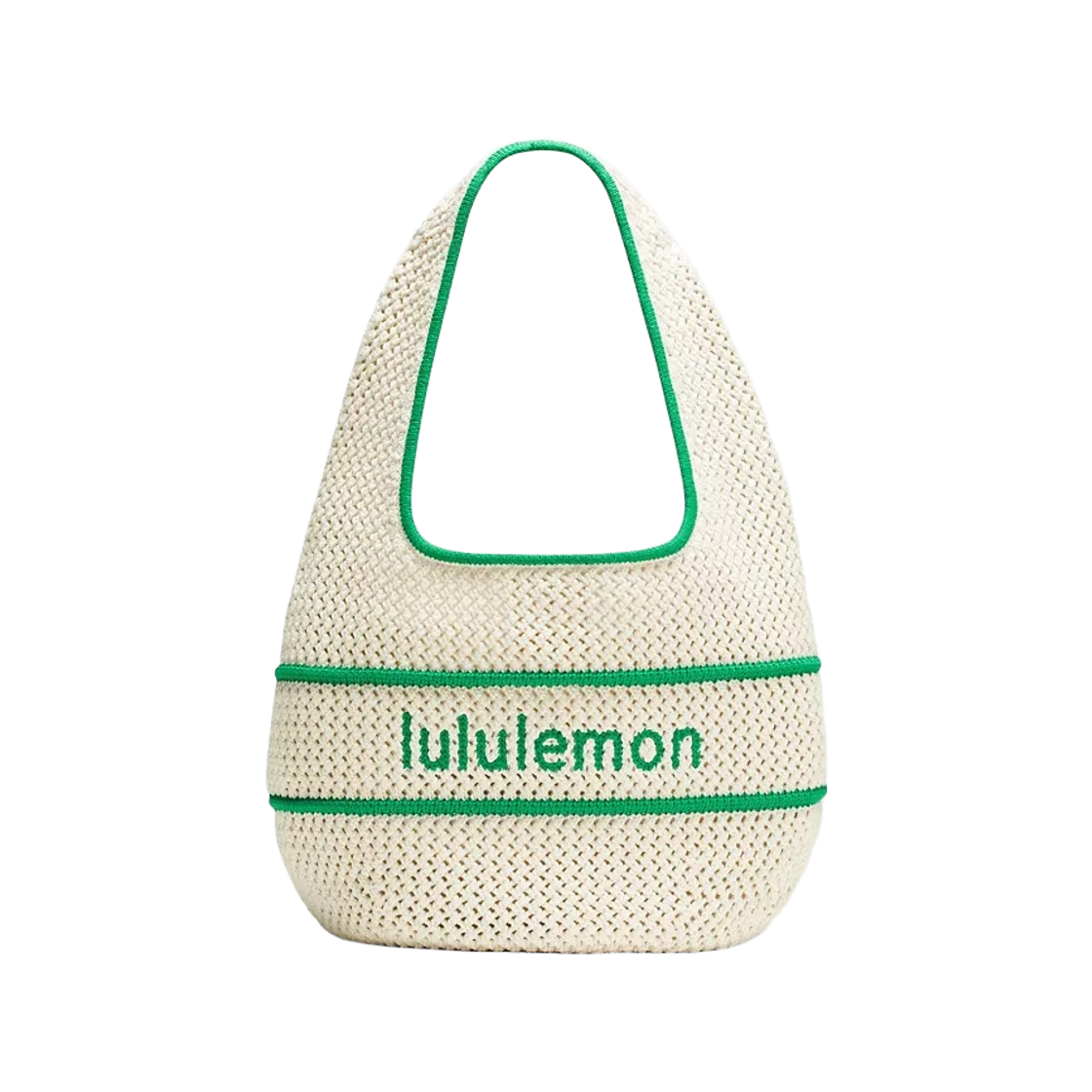 룰루레몬 코튼 크로쉐 숄더백 7L 라이트 아이보리 레이스웨이 그린(Lululemon Cotton Crochet Shoulder Bag 7L Light Ivory Raceway Green) - 1