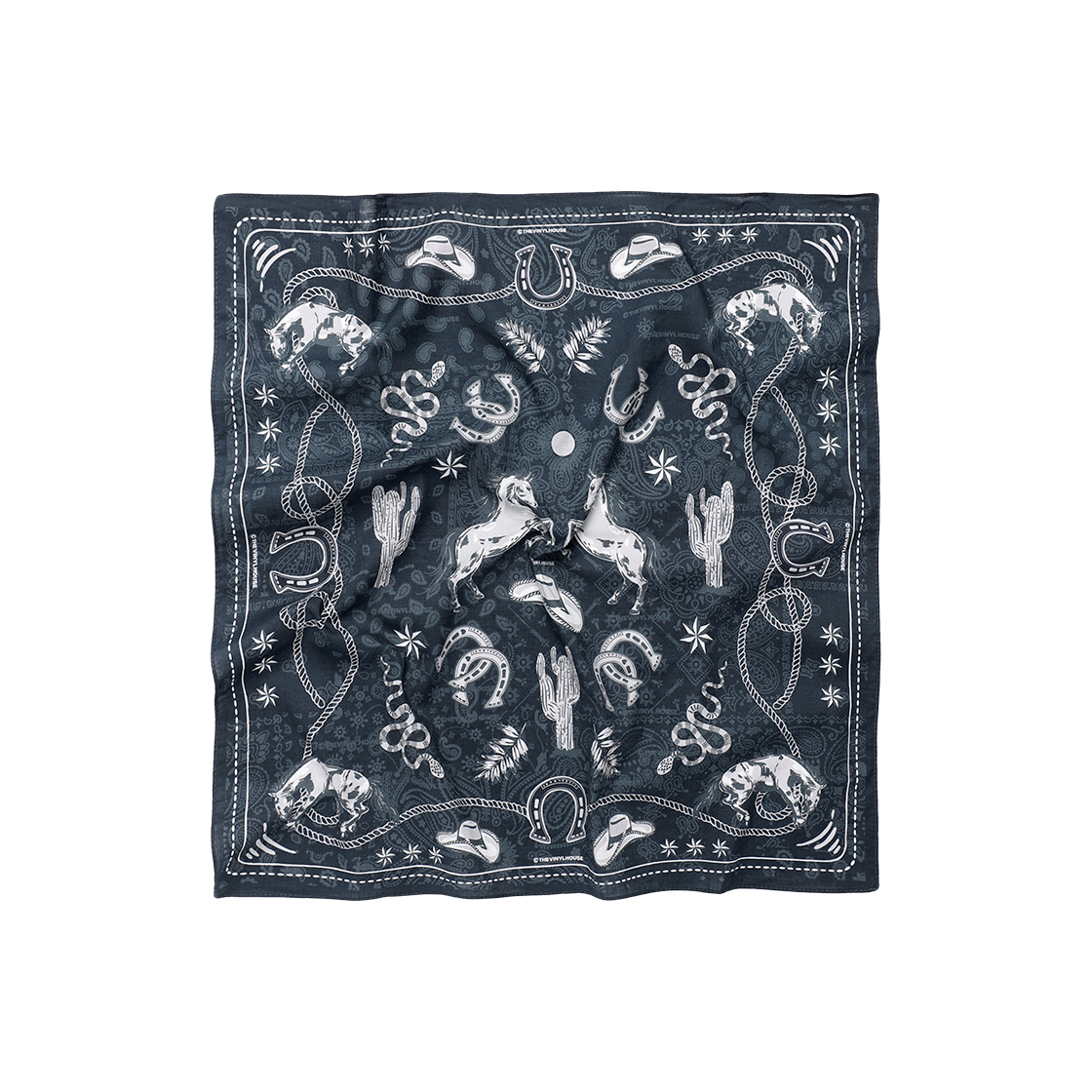 더바이닐하우스 Tvh 웨스턴 패턴 반다나 네이비(Thevinylhouse Tvh Western Pattern Bandana Navy) - 2