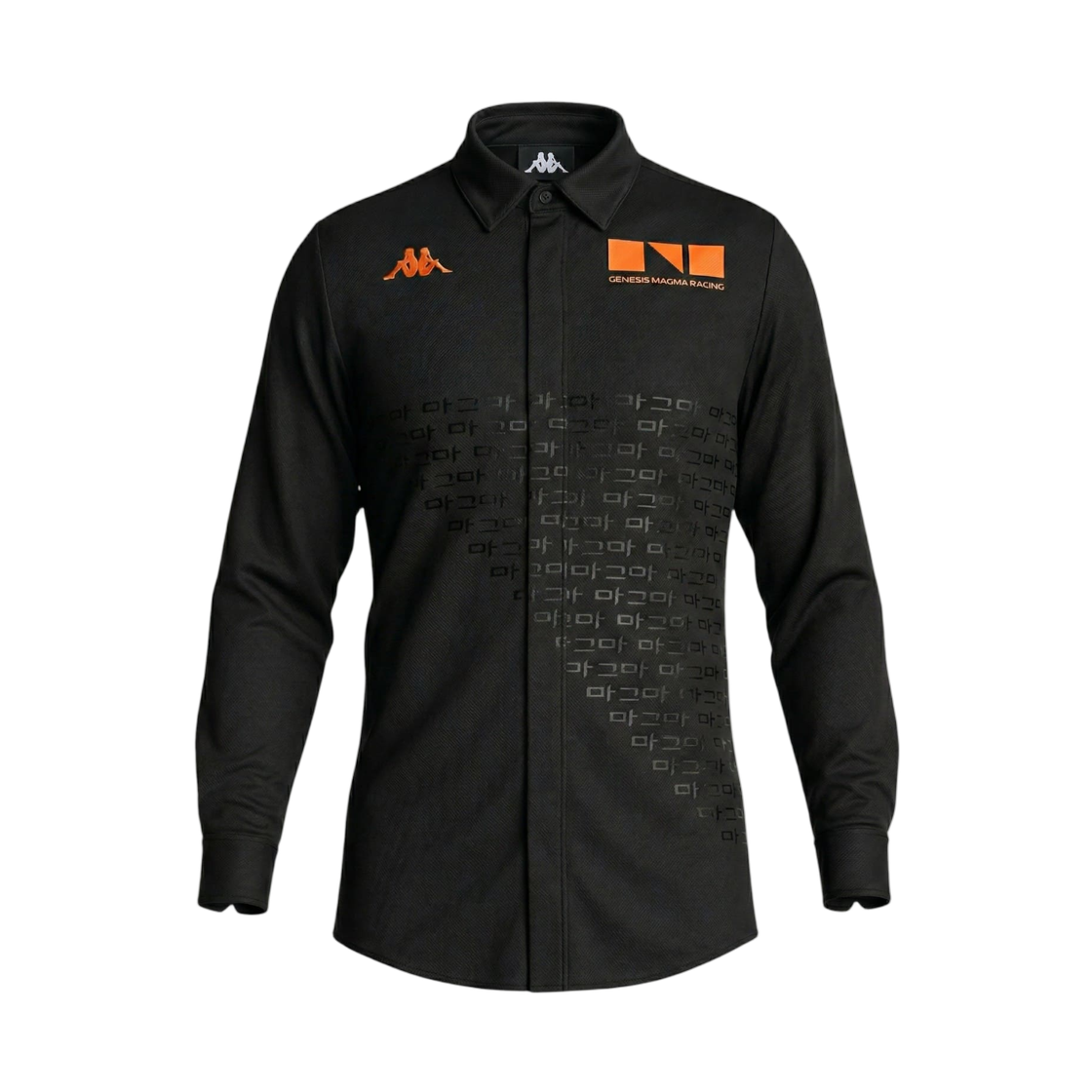 카파 x 제네시스 마그마 레이싱 2026 팀 셔츠 블랙 오렌지(Kappa x Genesis Magma Racing 2026 Team Shirt Black Orange)