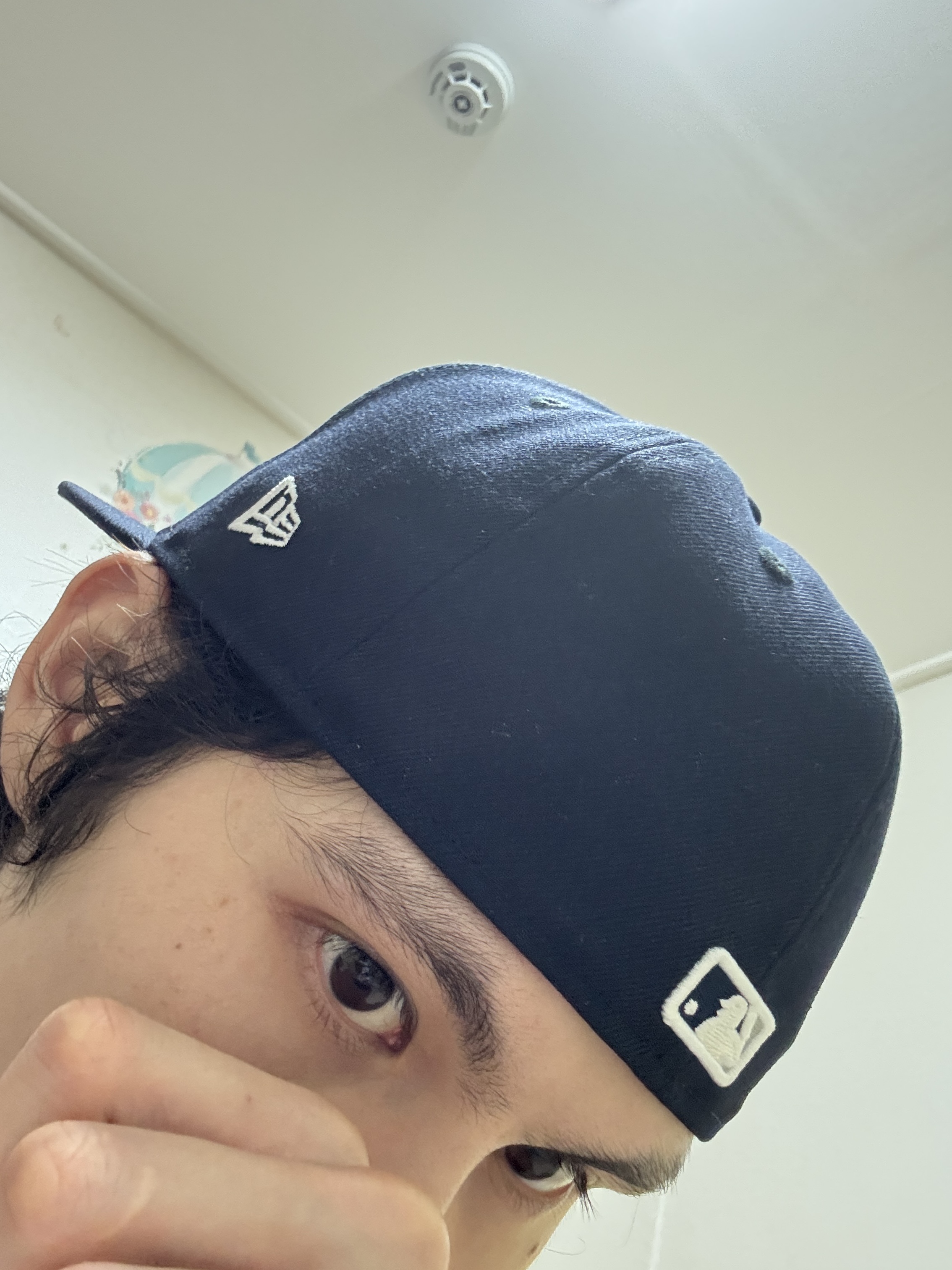 New Era 59Fifty MLB Authentic New York Yankees Game Navy 착용 스타일 - 4