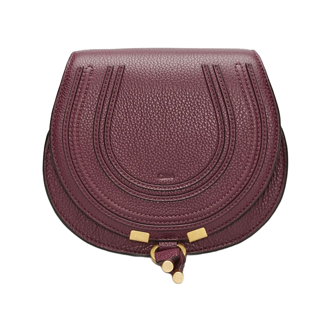 CHC21AS680F01601 Chloe Marcie Small Saddle Bag Burgundy