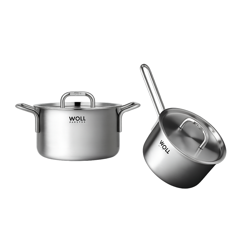 볼 셰프마스터 316 티타늄 통7중 2종세트(편수18+양수20)(WOLL Chef Master 316 Titanium 7‑Ply 2‑Piece Set (18cm Saucepan + 20cm Casserole Pot))
