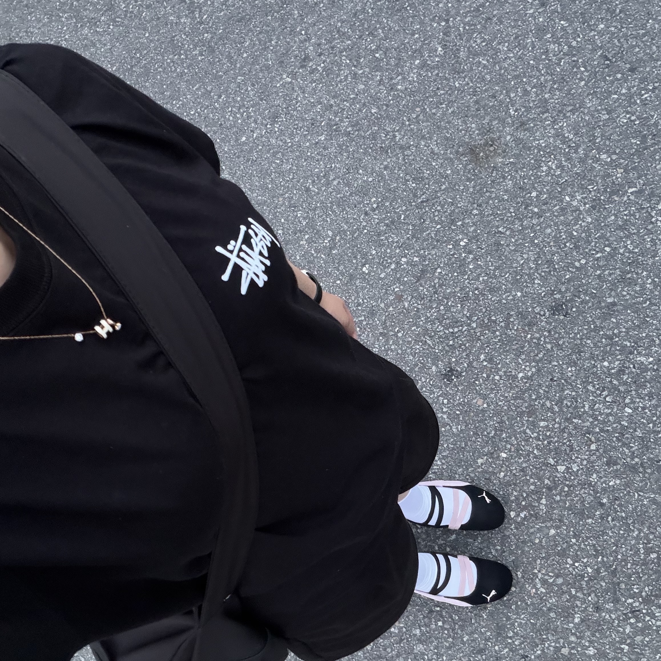 (W) Puma Speedcat Ballet Suede Puma  Black Mauve Mist, Stussy Basic Stussy T-Shirt Black 2024, 2025 착용 스타일 - 3