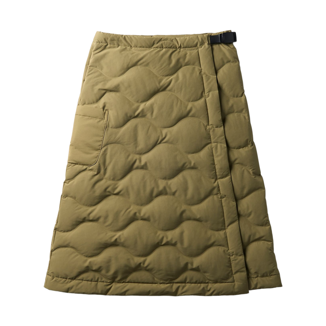 (W) 스노우 피크 심리스 퀼티드 다운 랩 스커트 올리브((W) Snow Peak Seamless Quilted Down Wrap Skirt Olive) - 1