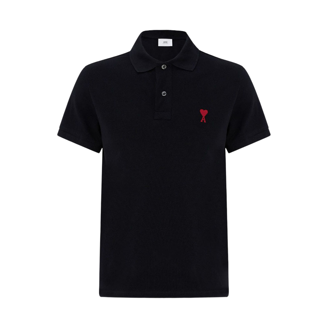 [17% 쿠폰] 아미 스몰 하트 로고 폴로 셔츠 블랙([17% 쿠폰] AMI de Coeur Polo Shirt Black) - 1