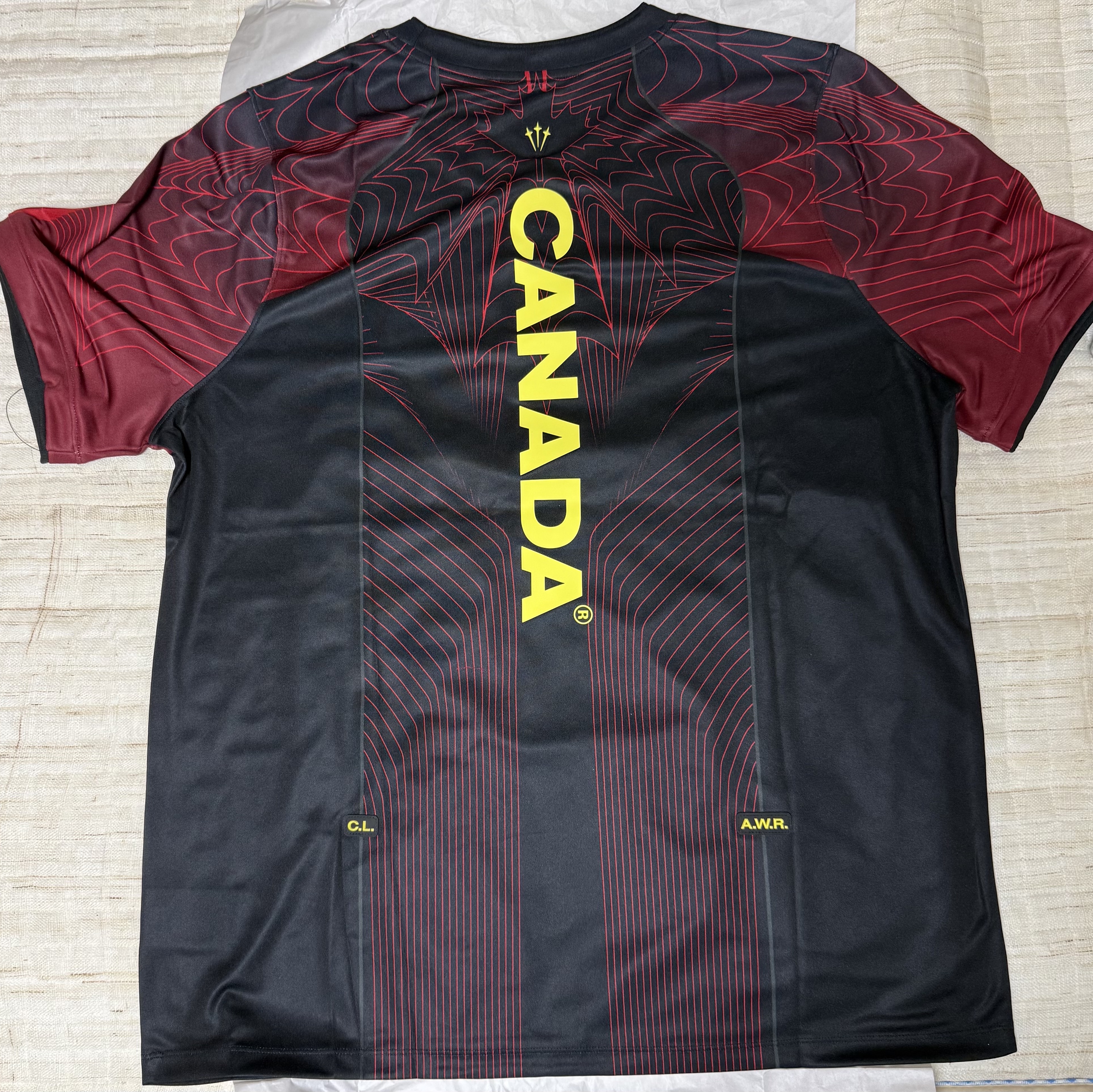 Nike x Drake Nocta Canada Dri-Fit Short-Sleeve Top Black University Red (IH1657-010) 착용 스타일 - 1