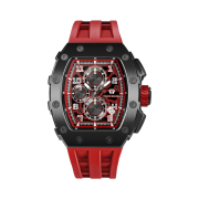 Tsar Bomba Elemental Chronograph Calendar Quartz TB8204Q-37 Black/Red