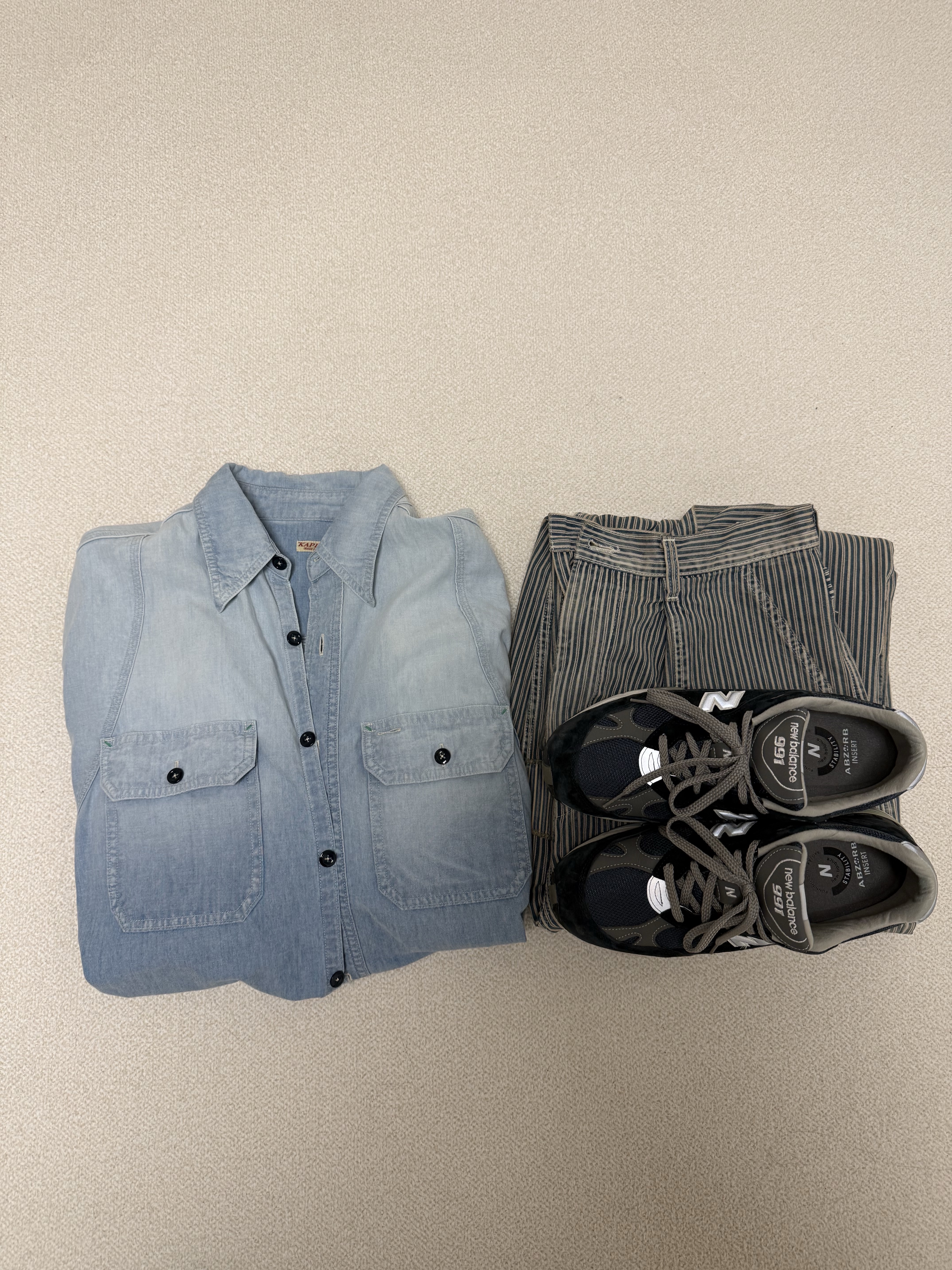 New Balance 991 Made in UK Navy 착용 스타일 - 1