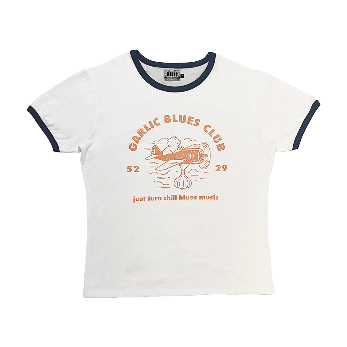 갈릭블루스 03 "플라잉" 링거 티셔츠 화이트(GARLICBLUES 03 "Flying" Ringer T-Shirt White)