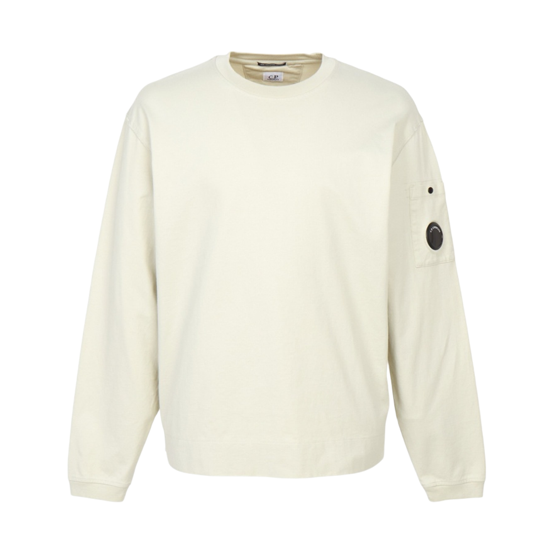 21CMTS100A110580W120 C.P. Company 30/1 Cotton Jersey Long Sleeve T-Shirt Khaki Beige - 26FW
