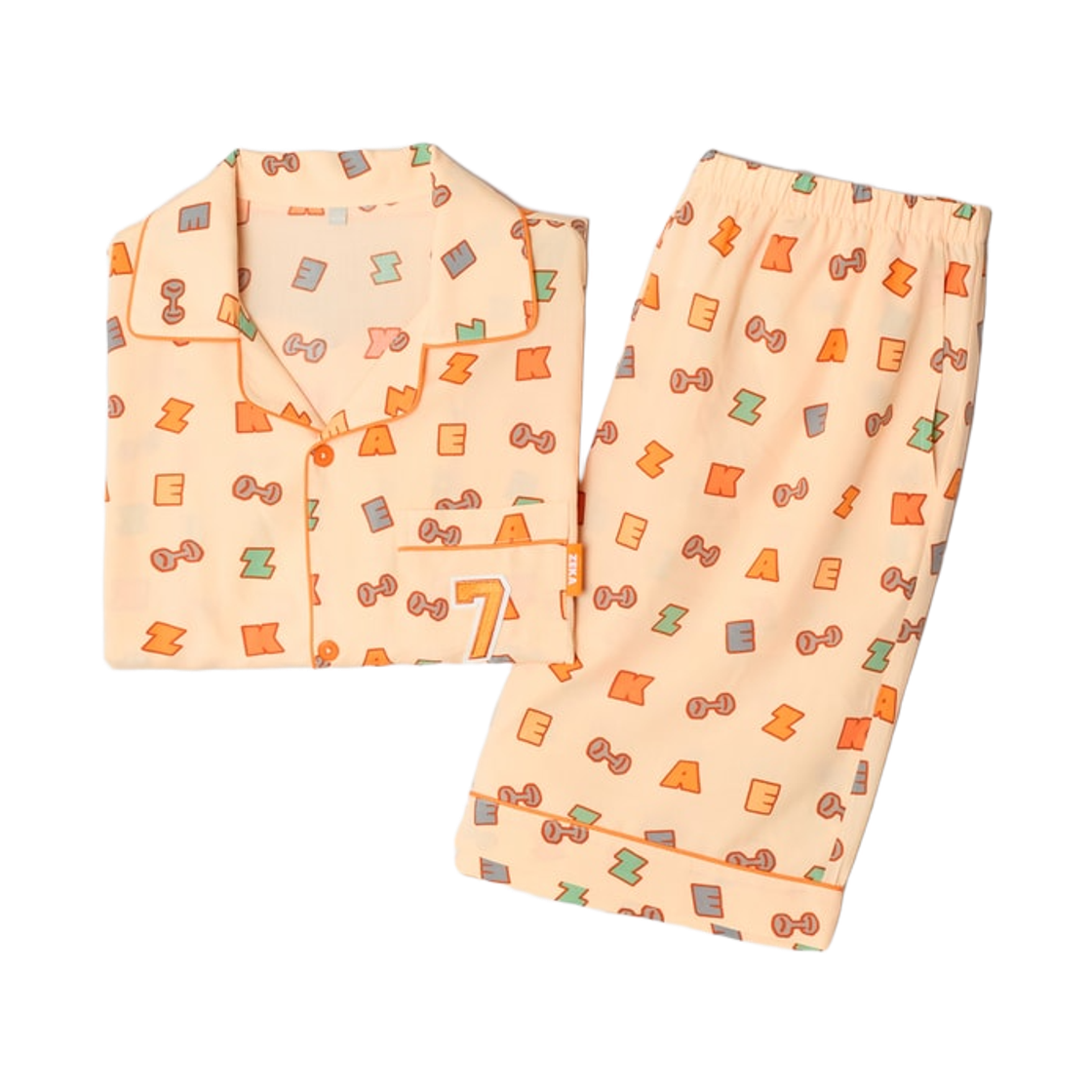 SPPPG37U15-80 Spao x Hanwha Life Esports Short Sleeve Pajamas Orange