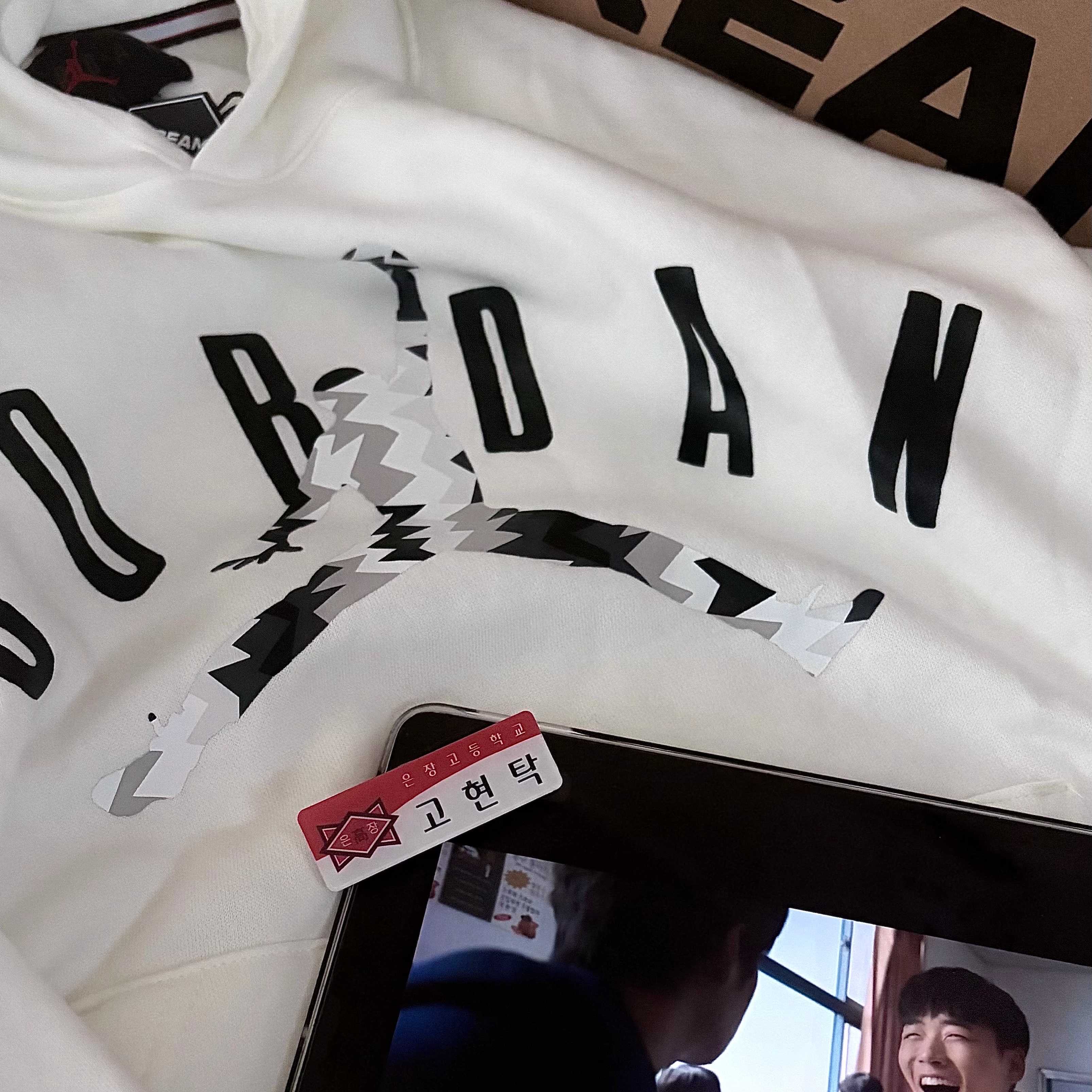Jordan Flight MVP Fleece Pullover Hoodie Sail - Asia 착용 스타일