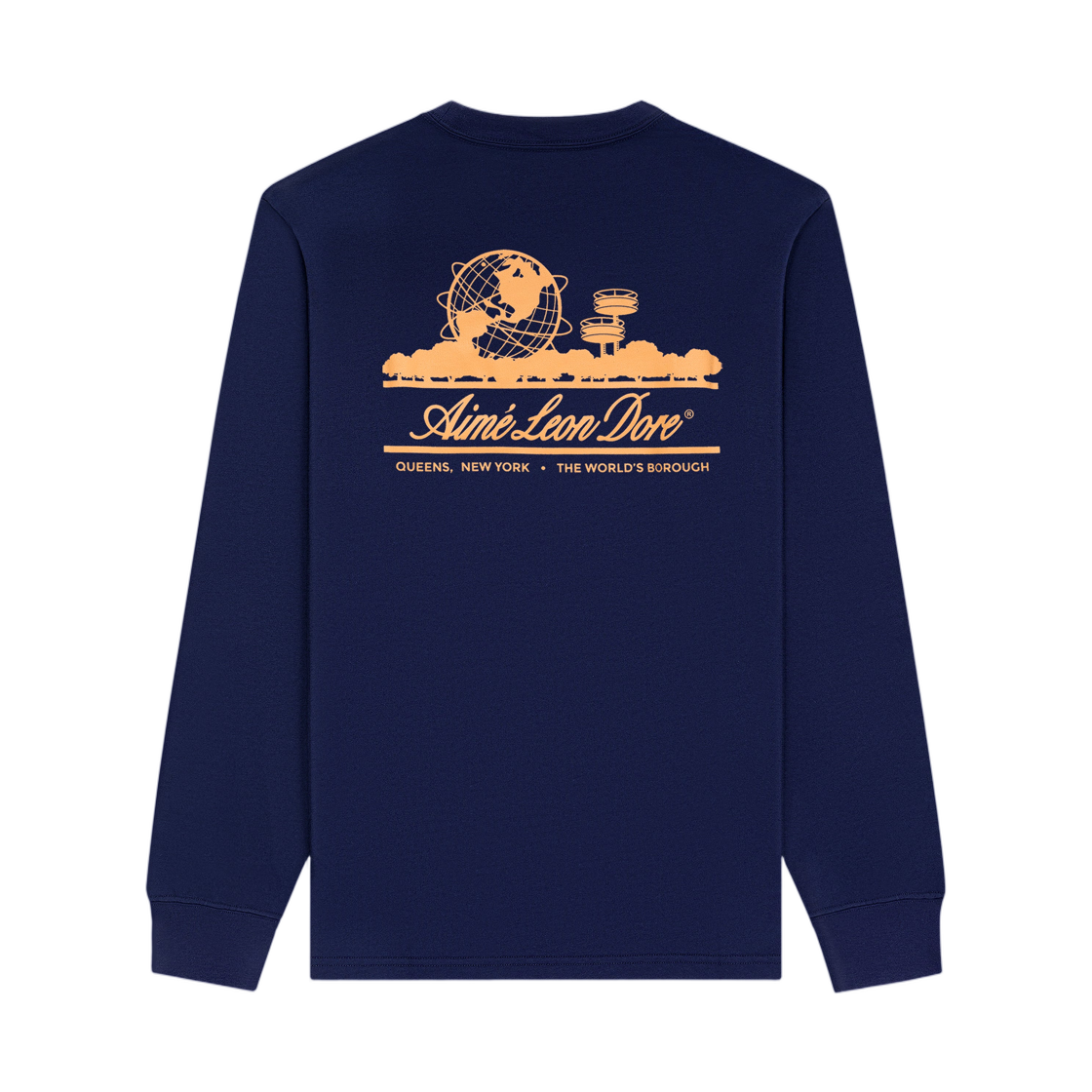 - Aime Leon Dore Long Sleeve Unisphere T-Shirt Evening Blue
