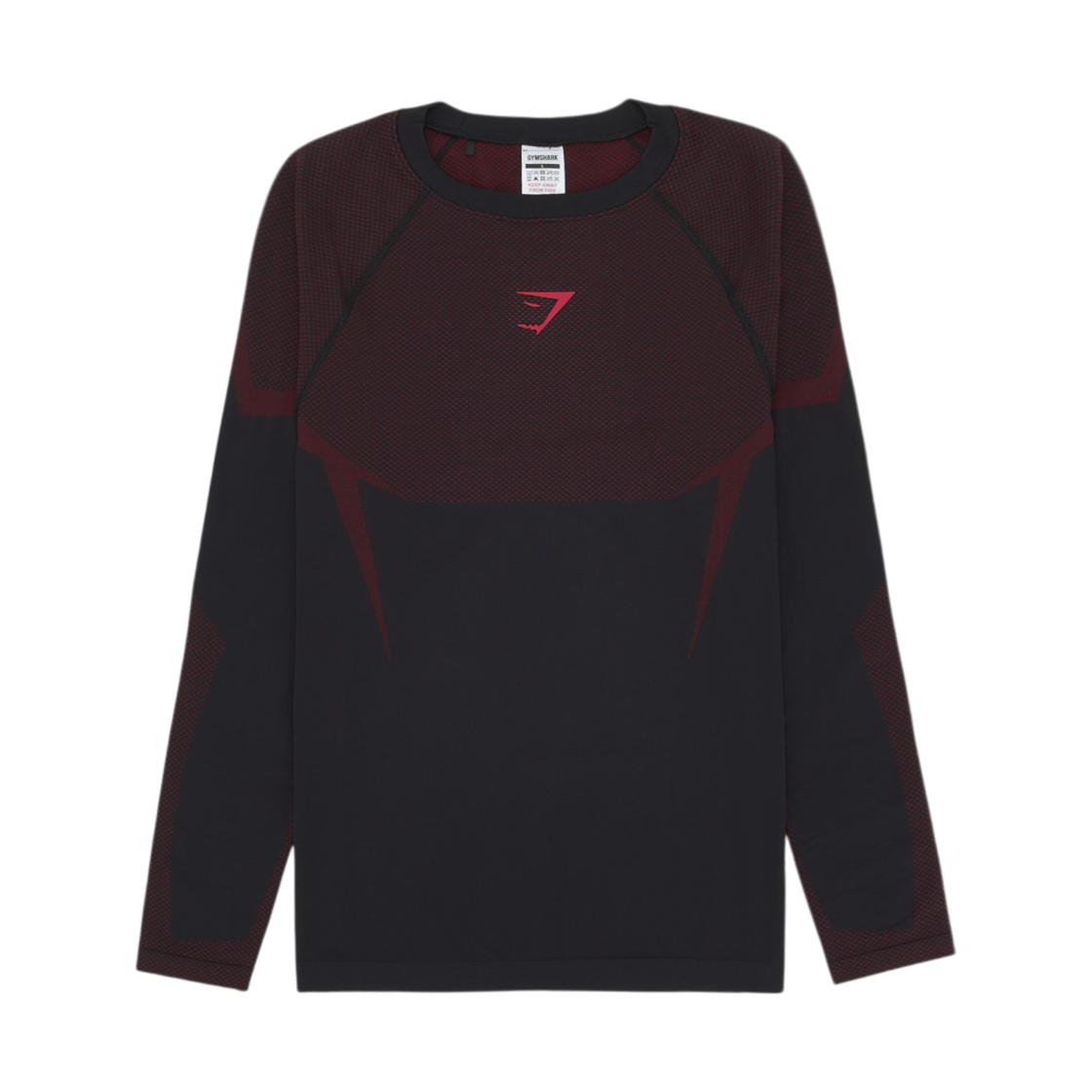 짐샤크 오닉스 5.0 심리스 롱 슬리브 티셔츠 블랙 카마인 레드(Gymshark Onyx 5.0 Seamless Long Sleeve T-Shirt Black Carmine Red)