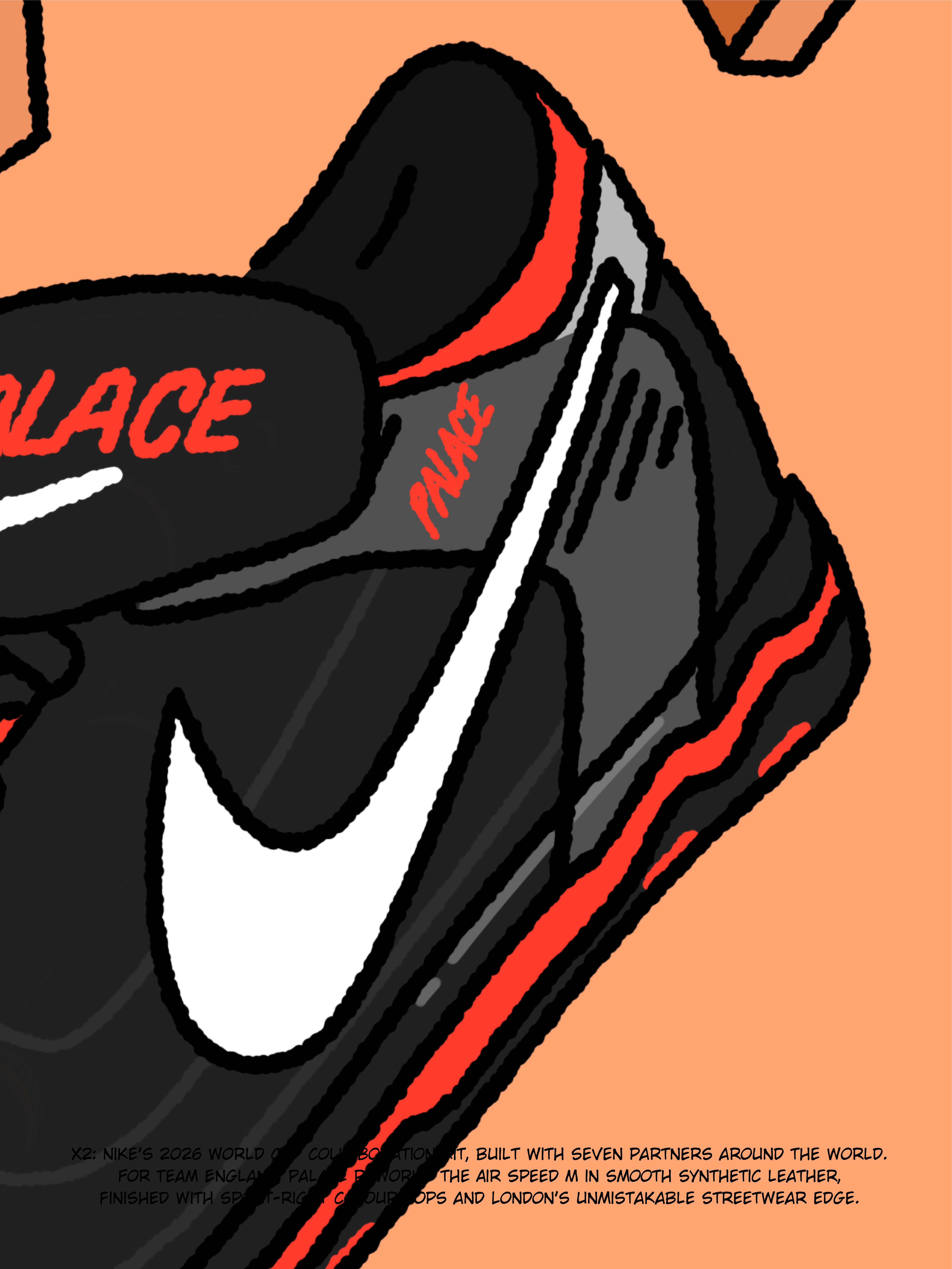 Nike x Palace Cryoshot Air Speed M Black and Crimson, Palace x Nike England Track Jacket Pewter Grey Cool Grey 착용 스타일 - 5