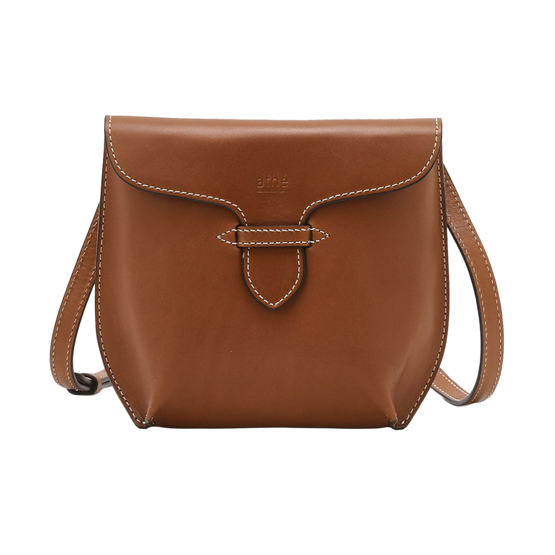 AAWA6F572W2 Athe Vanessabruno Acc Selle Brown Vegetable-Tanned Leather Mini Crossbody Bag AAWA6F572W2 Normal Brown