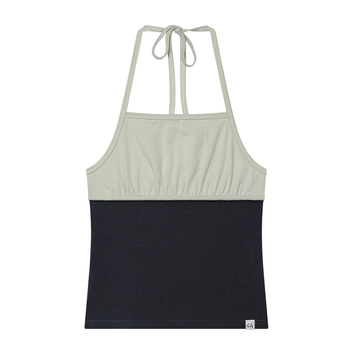 어글리쉐도우 셔링 콘트라스트 탱크 탑(민트)(Uglyshadow Shirring Contrast Tank Top(Mint))