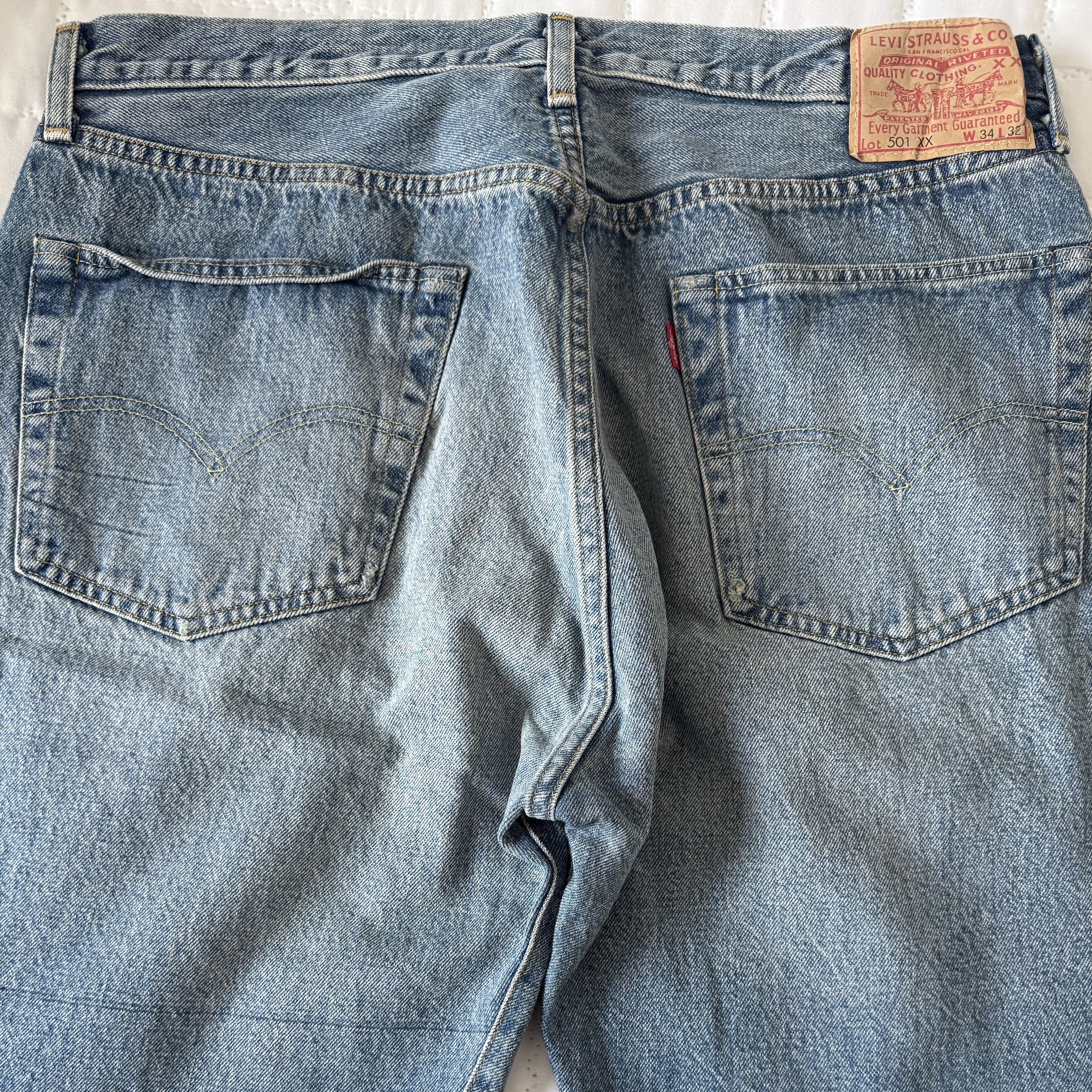 Levi's 1955 501 Jeans Dornick Blue 착용 스타일 - 4