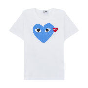 (W) Play Comme des Garcons Blue Heart T-Shirt White