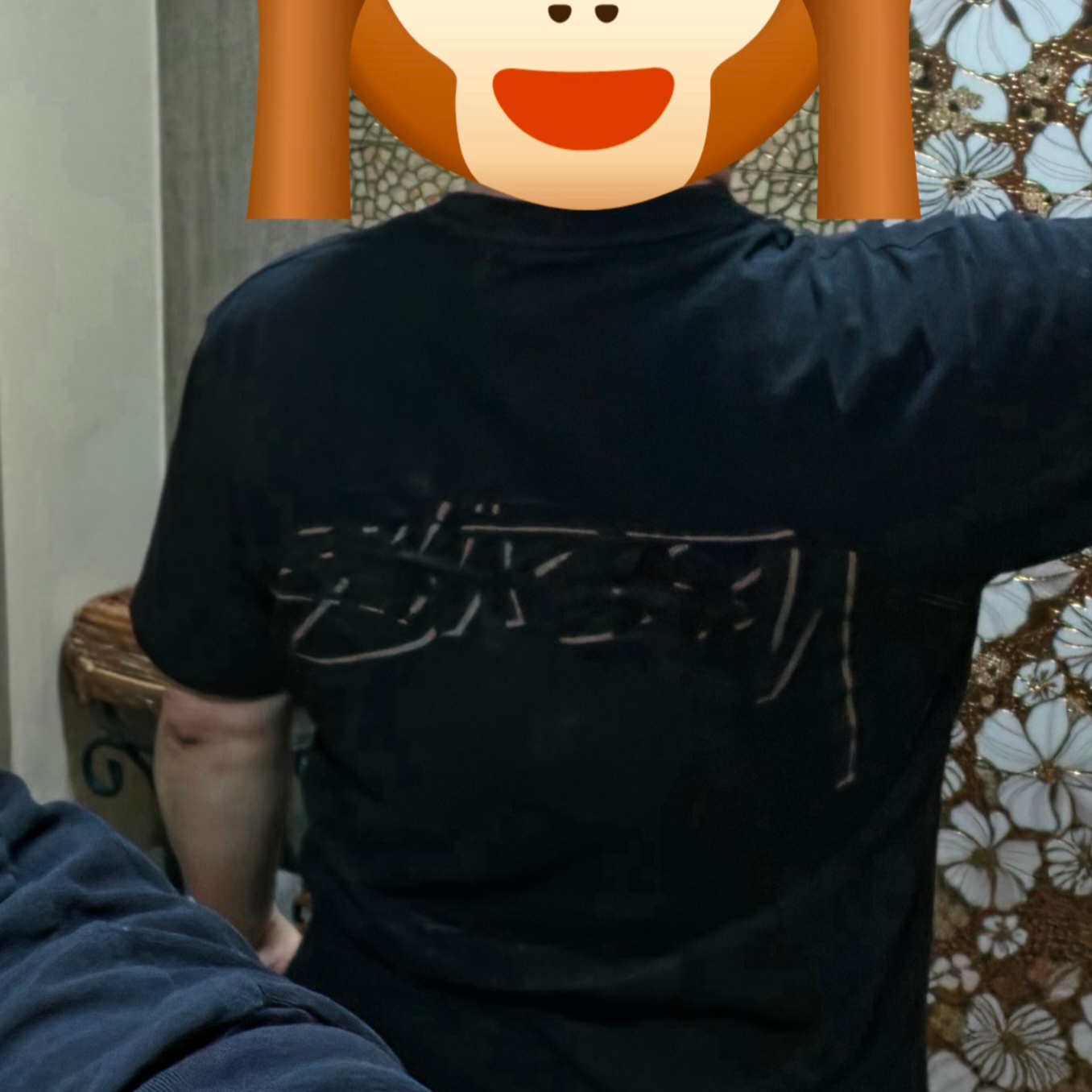 Stussy x Our Legacy Drop Shadow Pig. Dyed T-Shirt Blue Overdyed Black 착용 스타일 - 2