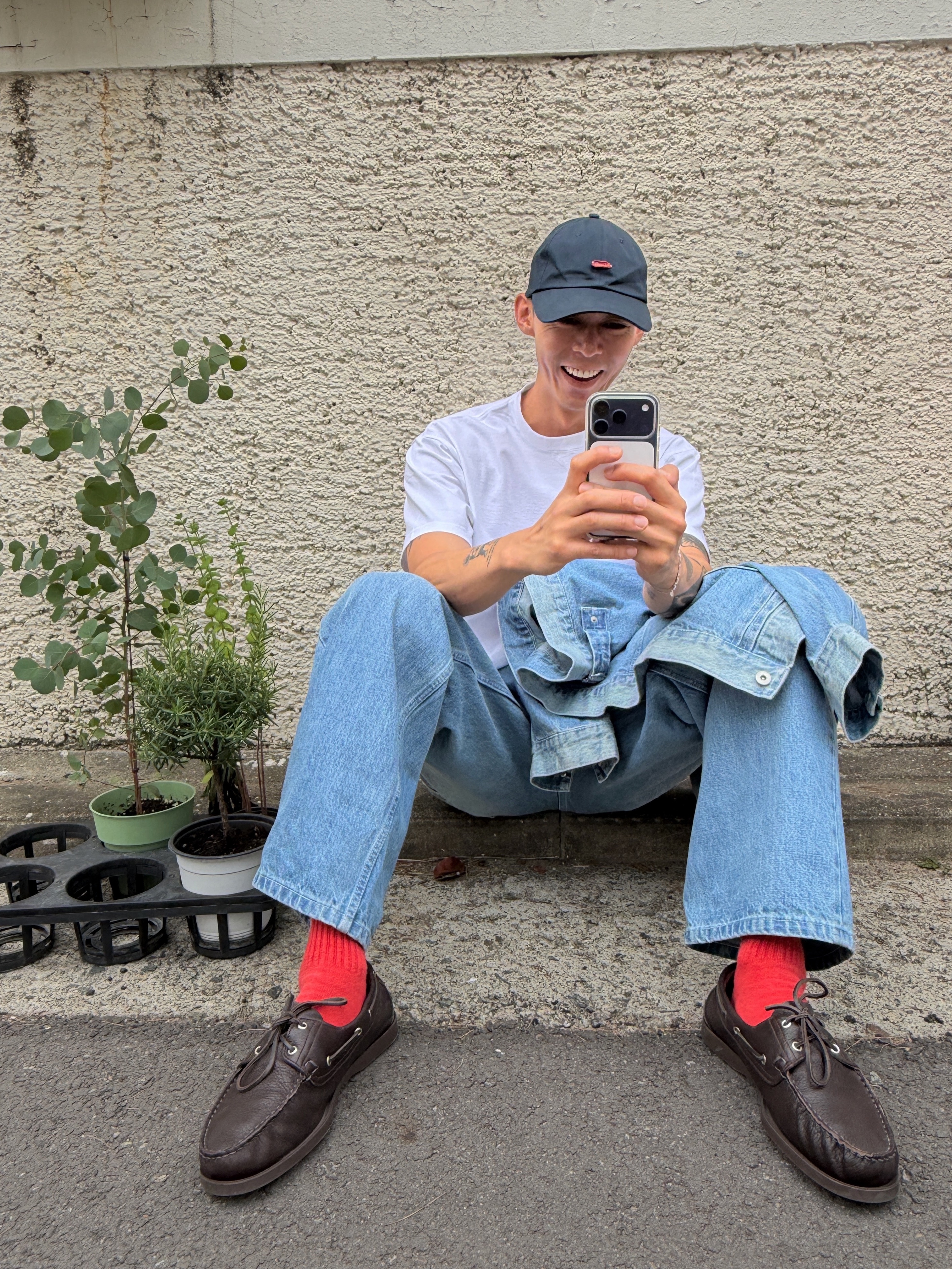AKRYL Icon Cap Navy - 26FW 착용 스타일 - 1