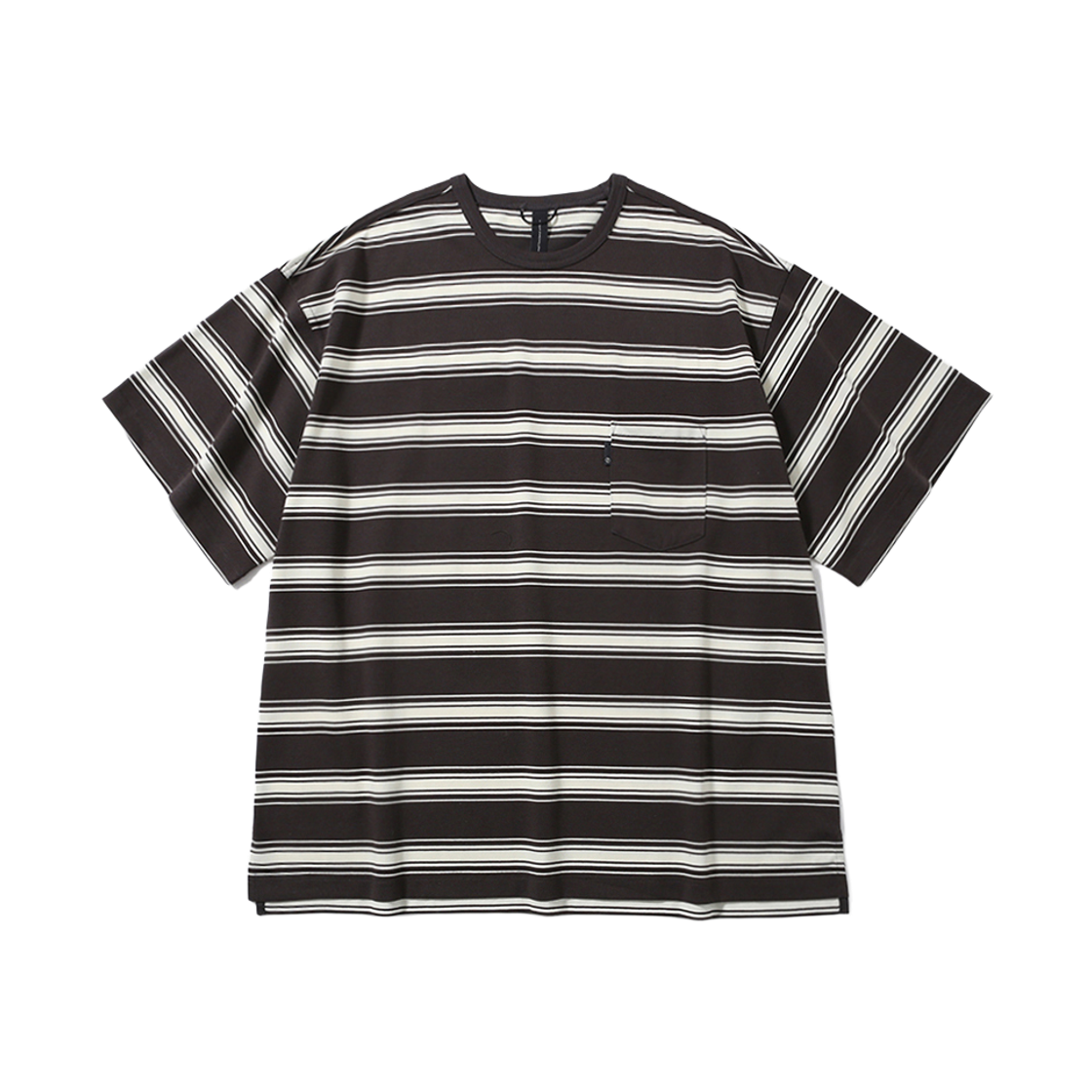 [SS26] 모이프 원 포켓 H/S 티  차콜 스트라이프([SS26] moif One Pocket H/S Tee / Charcoal Stripe) - 1