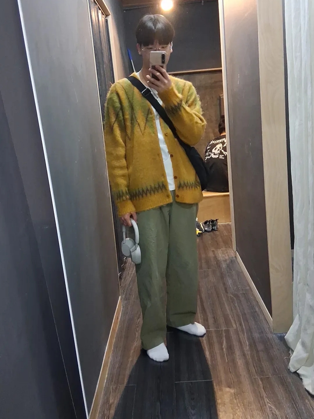 Needles Mohair Cardigan Argyle Mustard, Heaven by Marc Jacobs Friendship Necklace Set Silver Ox (Set of 2) 착용 스타일