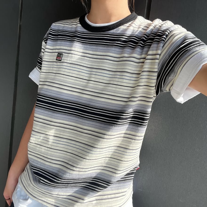 SPORT CHAMBER Glitch T-shirt GRAY 착용 스타일 - 2