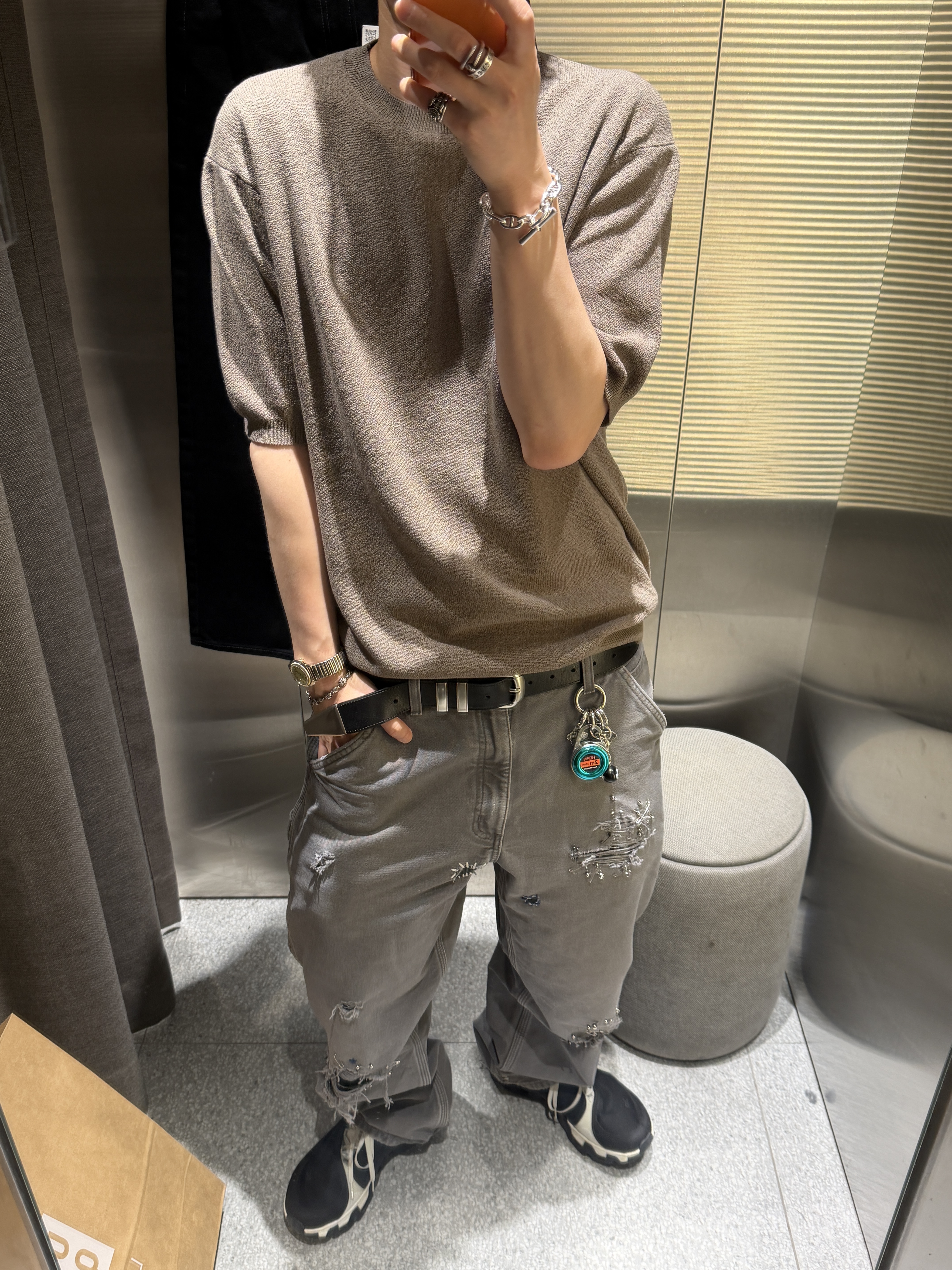 On Running x Post Archive Faction (Paf) Cloudmonster Hyper Black, Hermes Large Chaine D'Ancre Bracelet Sterling Silver 착용 스타일 - 7