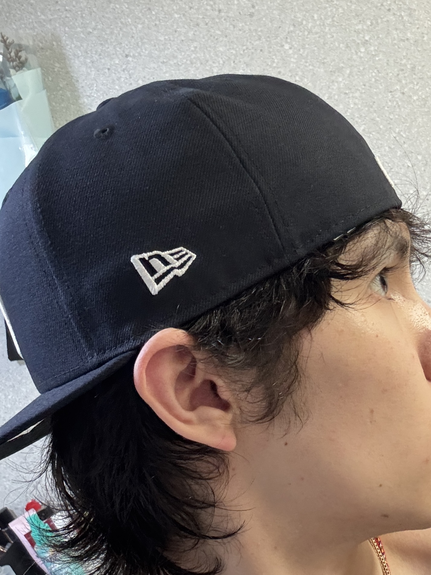 New Era 59Fifty MLB Authentic New York Yankees Game Navy 착용 스타일 - 1
