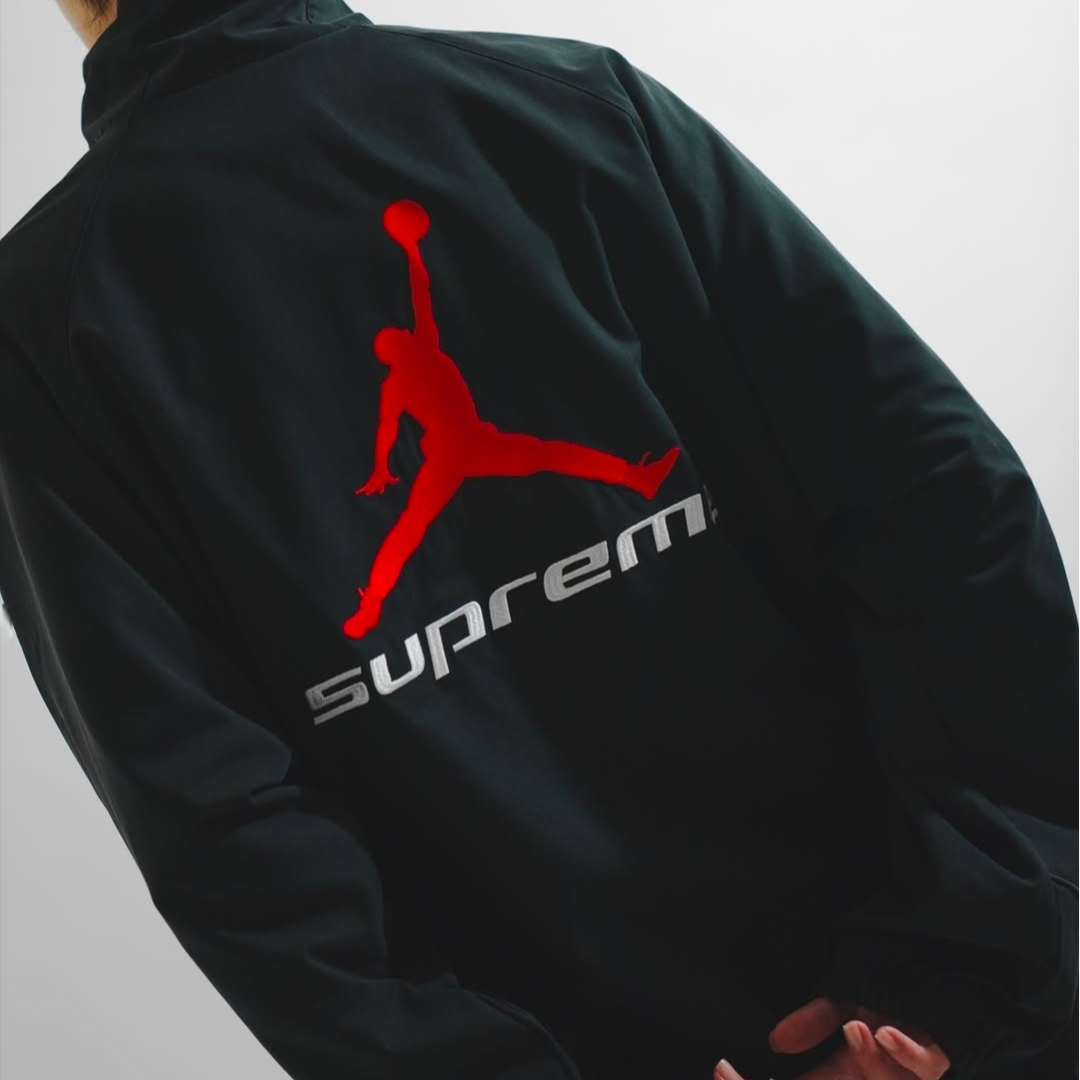 Supreme x Jordan Track Jacket Black - 26SS 착용 스타일 - 3