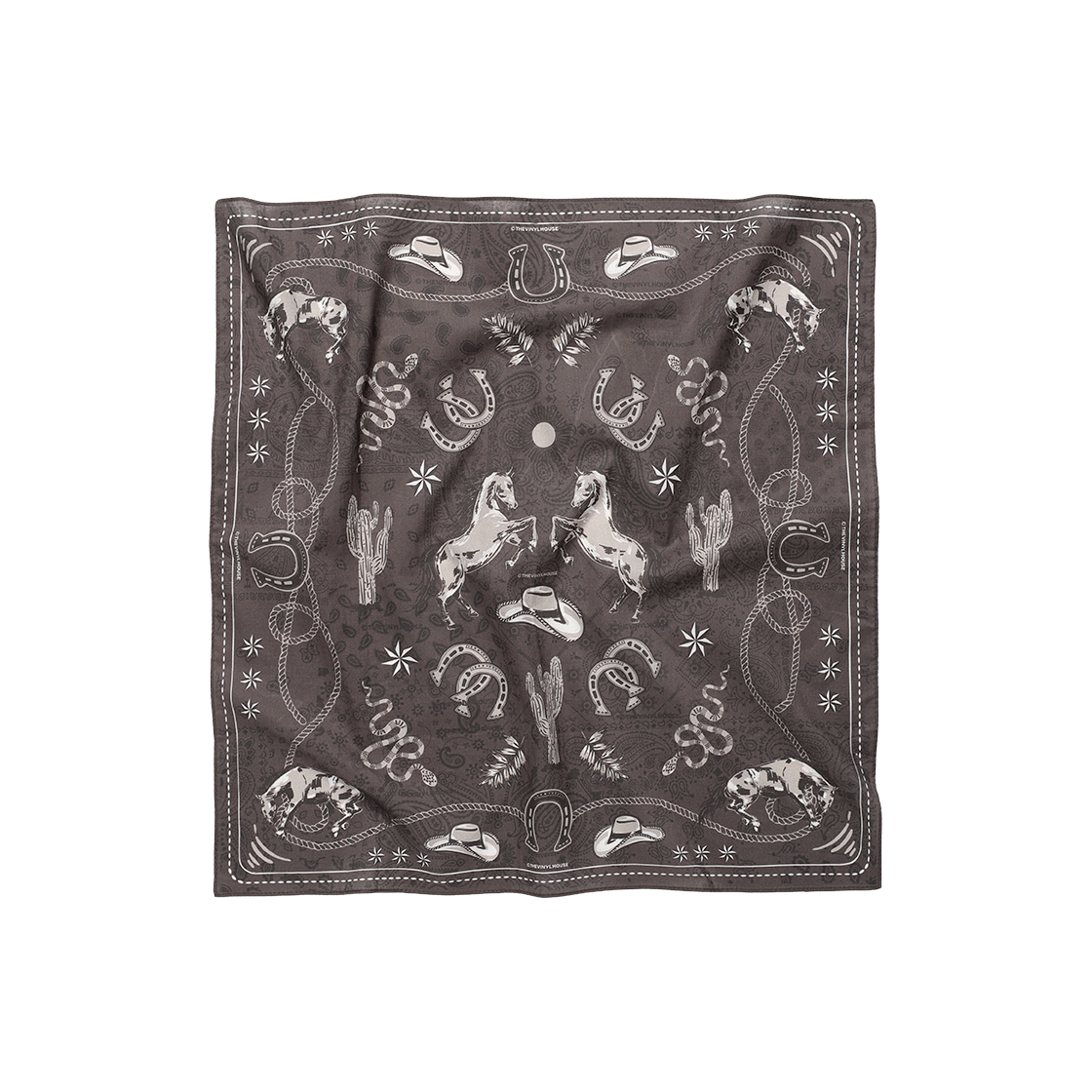 더바이닐하우스 TVH 웨스턴 패턴 반다나 브라운(Thevinylhouse TVH Western Pattern Bandana Brown) - 2