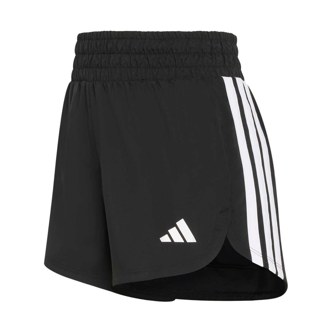 KD7318 (W) Adidas Pacer Workout Woven High-Rise Shorts Black White - US Sizing