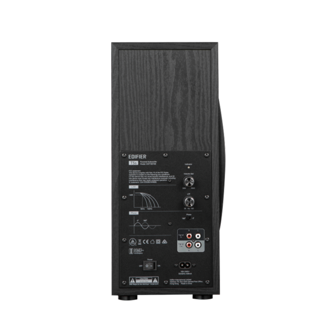 에디파이어 T5S 서브우퍼 70W 고출력 8인치 중저음 액티브 스피커 블랙(Edifier T5S 70W Active Subwoofer 8-Inch Deep Bass Speaker - Black) - 4