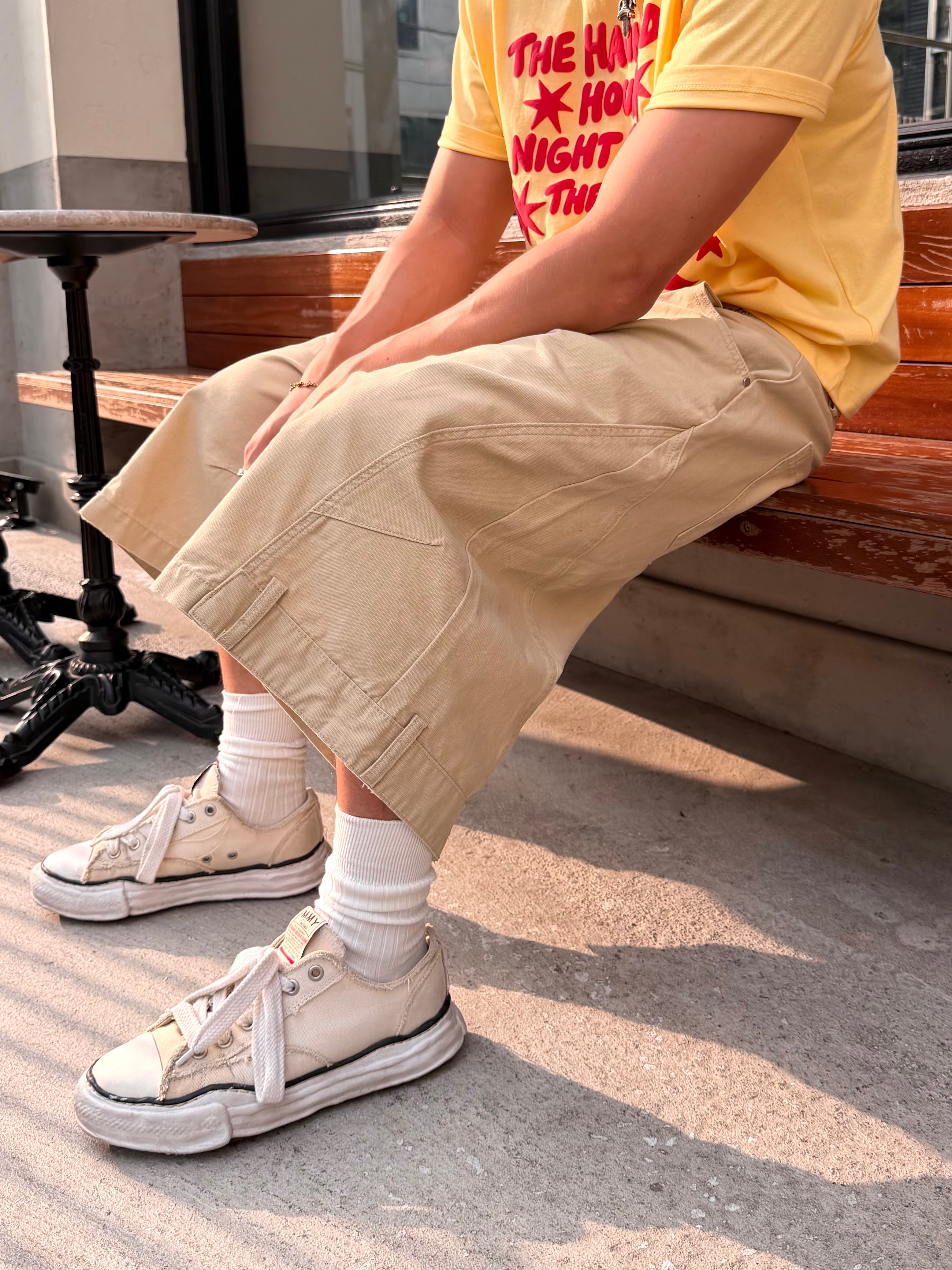 Maison Mihara Yasuhiro Peterson OG Sole Canvas Low Sneakers White, Chrome Hearts Cemetery Ring Silver 착용 스타일 - 7