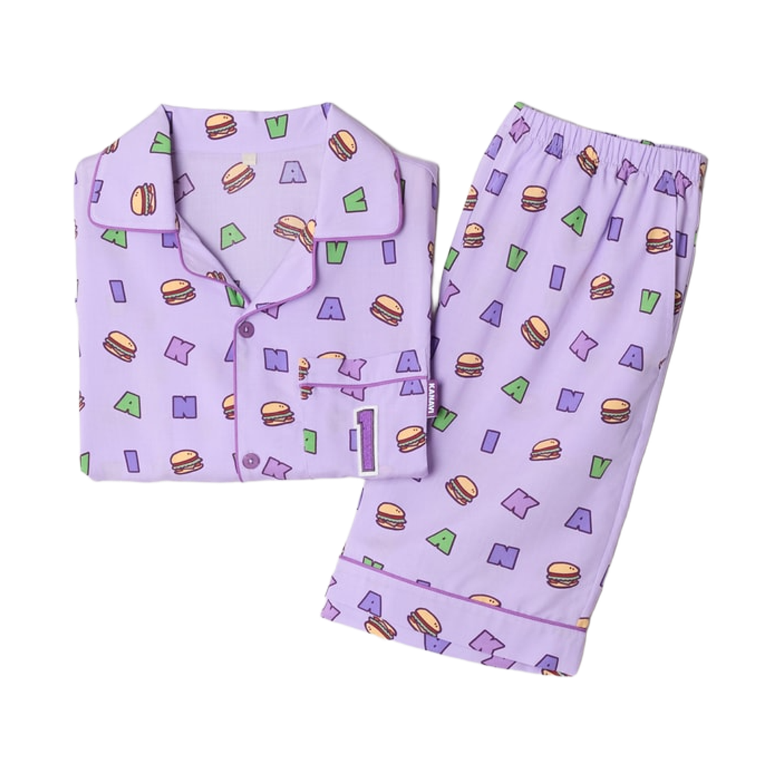 SPPPG37U15-75 Spao x Hanwha Life Esports Short Sleeve Pajamas Purple