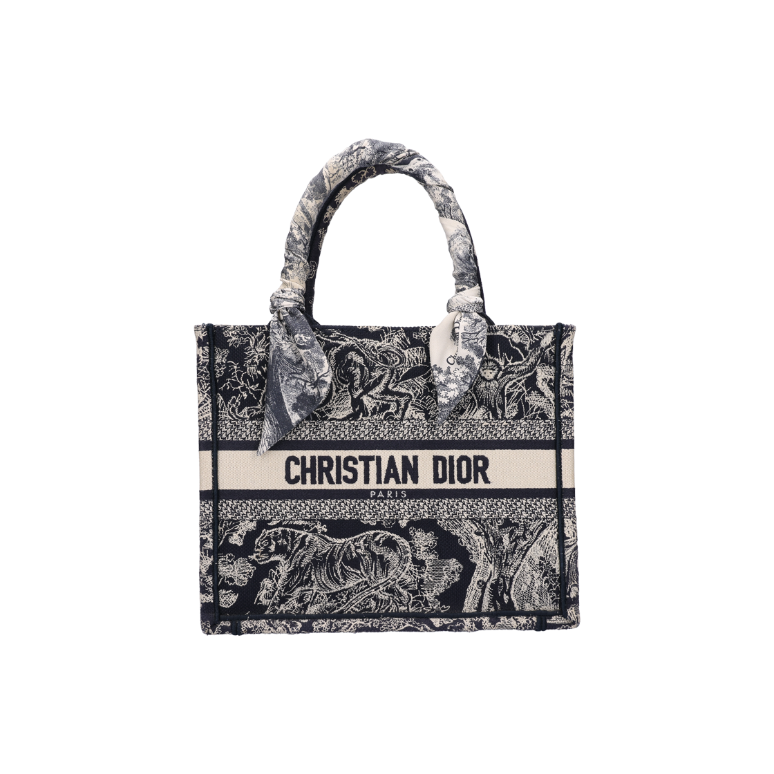 ITF6UC29F2OL Dior M1265ZRGO Small Book Tote Bag in Blue Toile de Jouy Reverse Embroidery