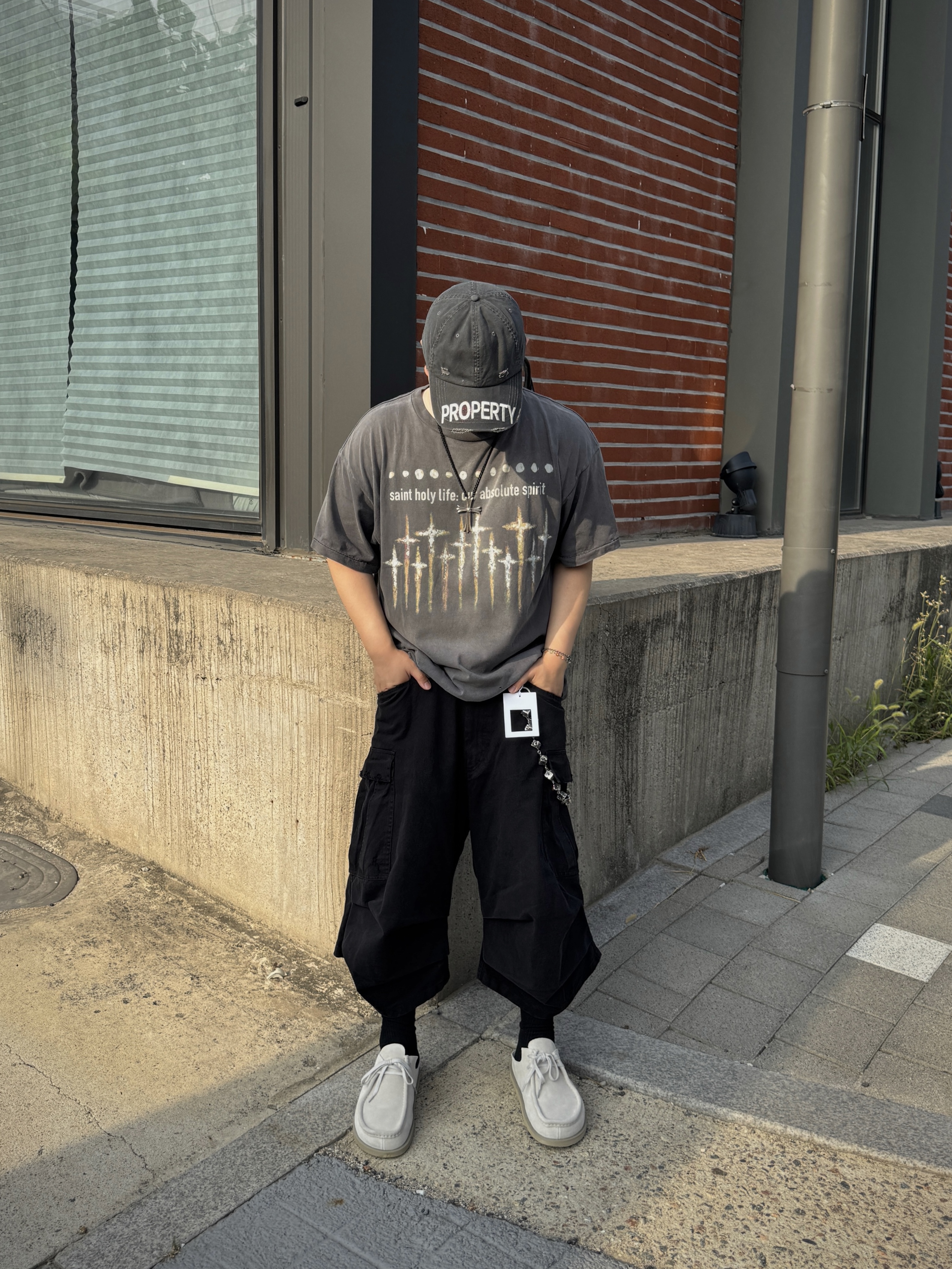 Nonnod Side Cargo Shorts Black 착용 스타일