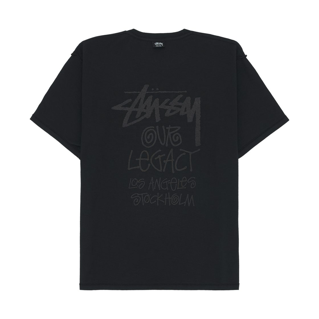 3903747 / ST3903747NATLV10 Stussy x Our Legacy Badge Pig. Dyed T-Shirt Natural Overdyed Black