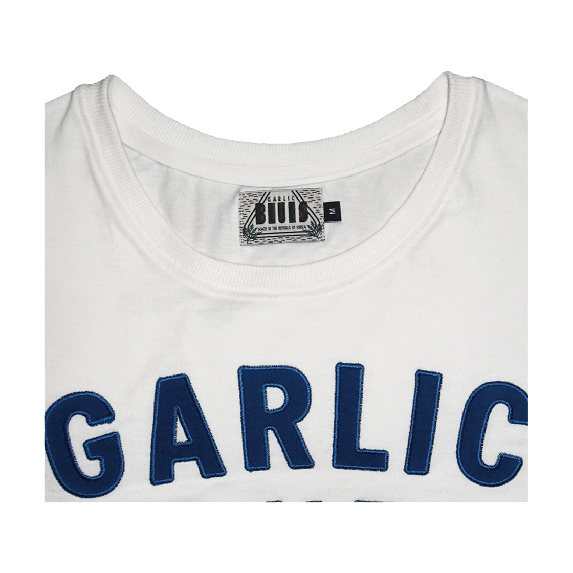 갈릭블루스 04 "갈릭 블루스" 아플리케 로고 티셔츠 화이트(GARLICBLUES 04 "Garlic Blues" Appliqué Logo T-Shirt White) - 2